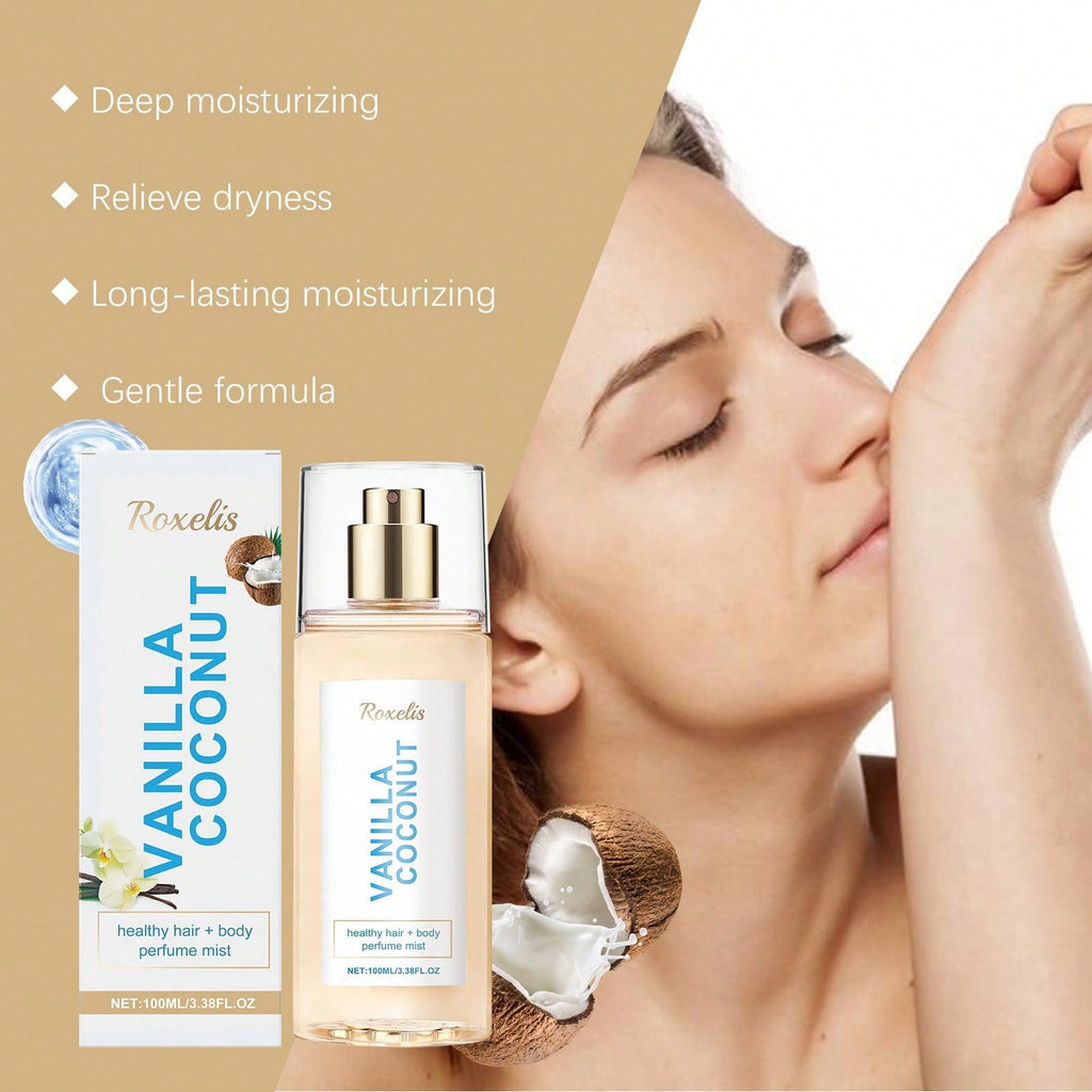Roxelis Vanilla Coconut Healthy Hair & Body Perfume Mist — 100ml / 3.38 fl oz