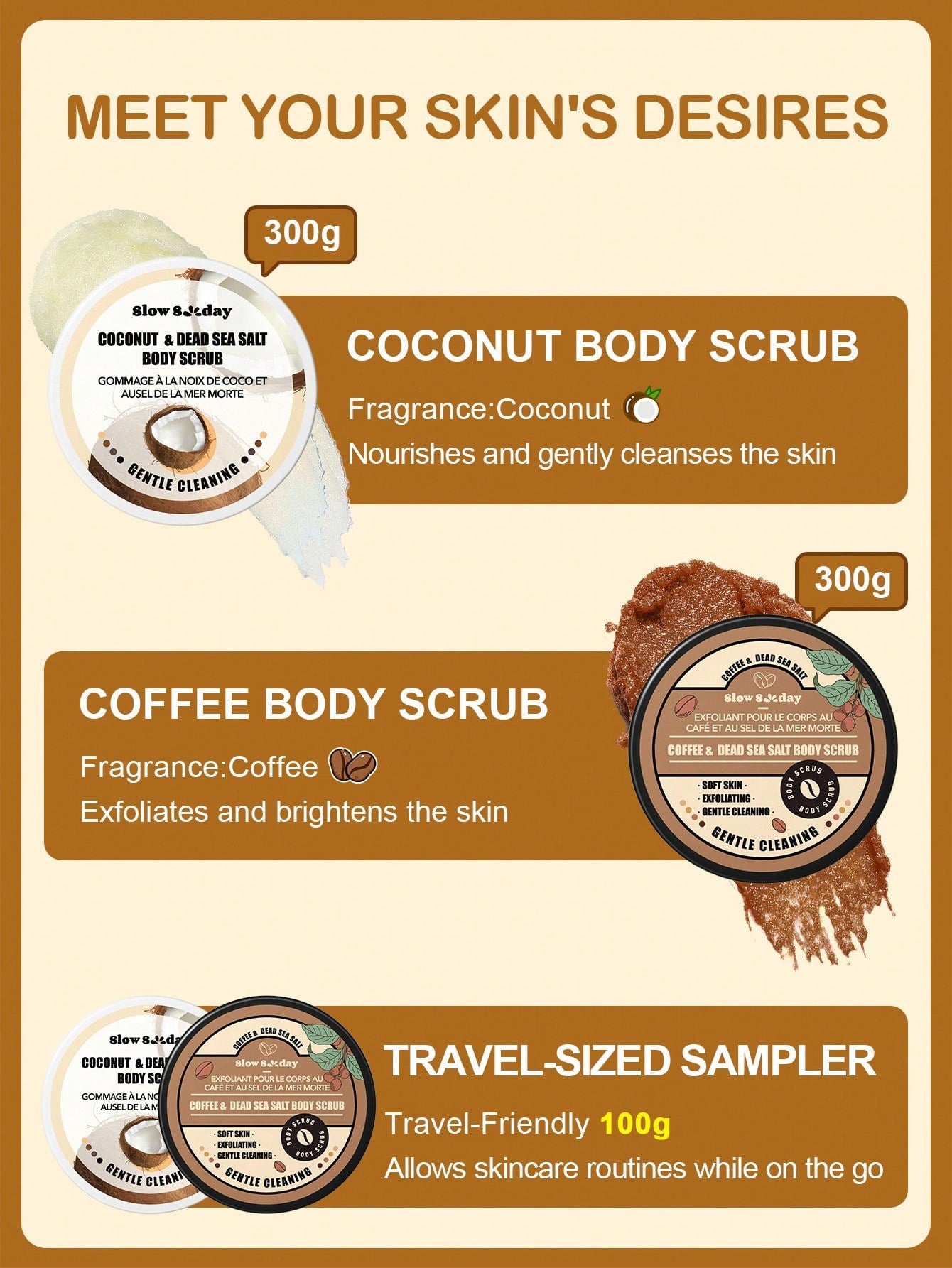 Slow 8 Day Coffee & Dead Sea Salt Body Scrub | 100g