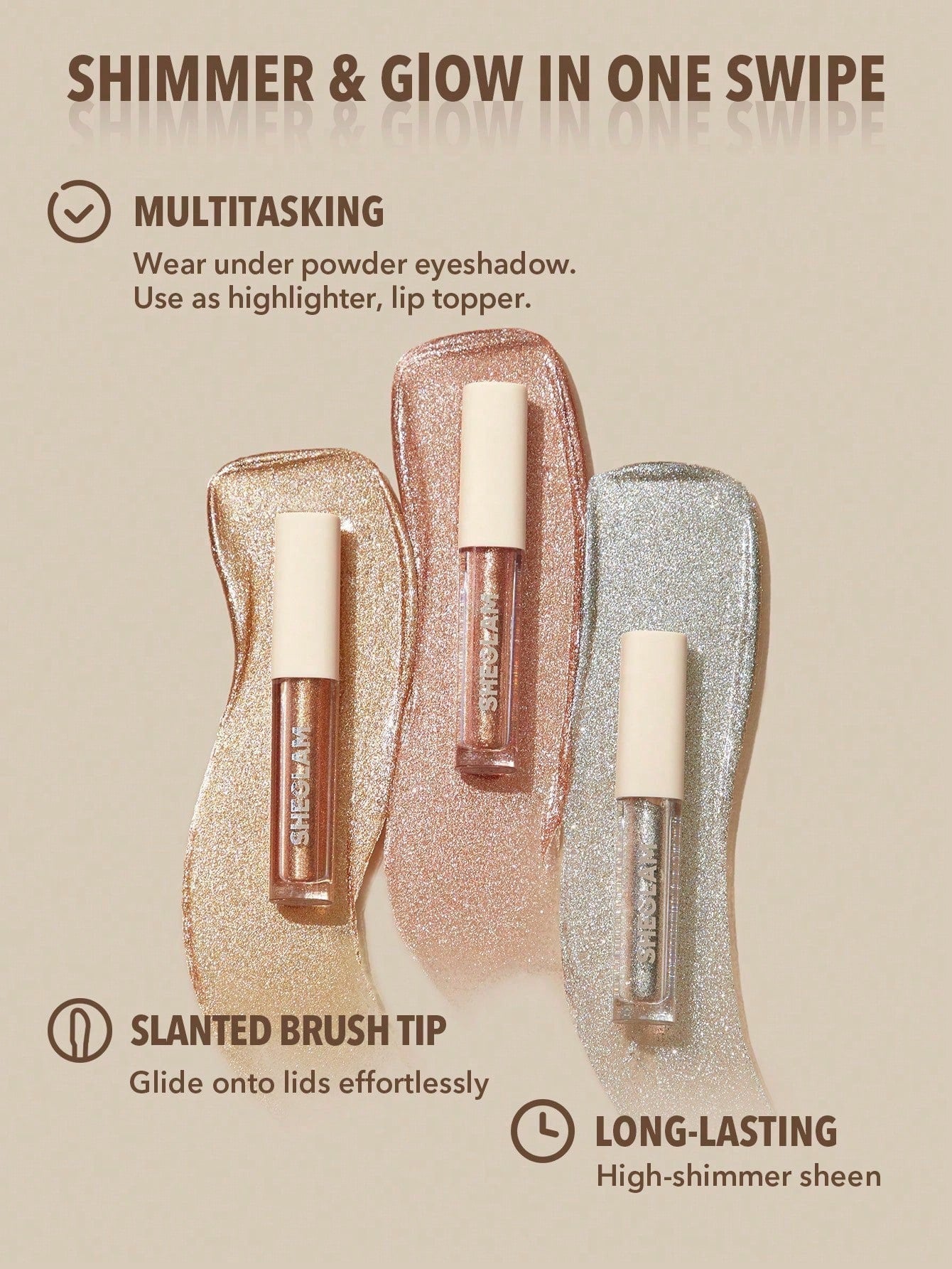 SHEGLAM Shimmer & Glow Liquid Eyeshadow Set — 3 Shades