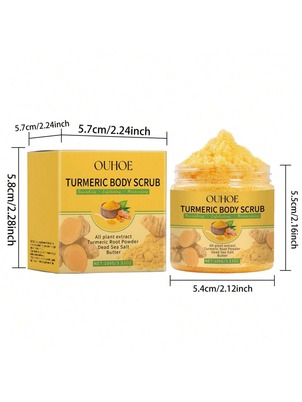 OUHOE Turmeric Body Scrub | 100g / 3.53 oz