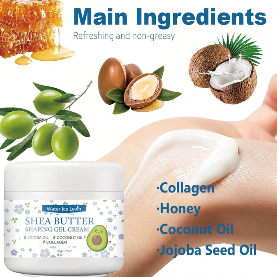 Water Ice Levin Shea Butter Shaping Gel Cream | Firming, Smoothing & Moisturising | Collagen, Jojoba Oil & Coconut Oil | 50g / 1.76 oz