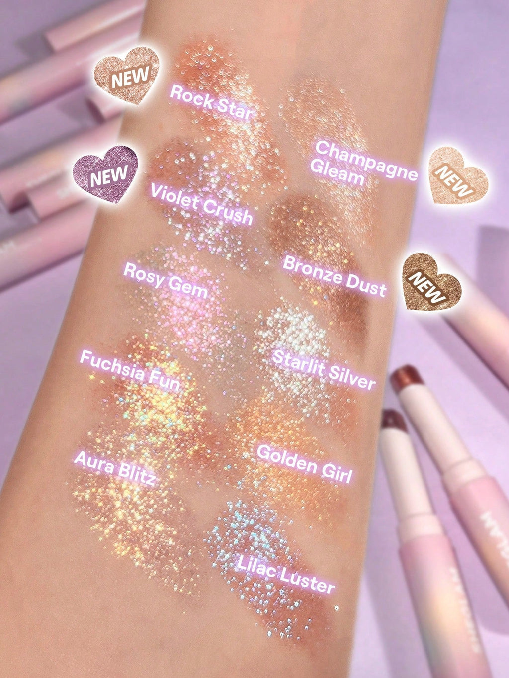 SHEGLAM Glitter Eyeshadow Stick — 4-Pack