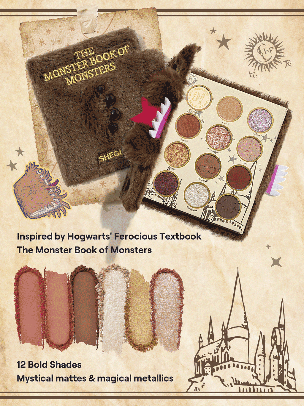 SHEGLAM x Harry Potter Monster Book of Monsters Eyeshadow Palette — 12 Shades