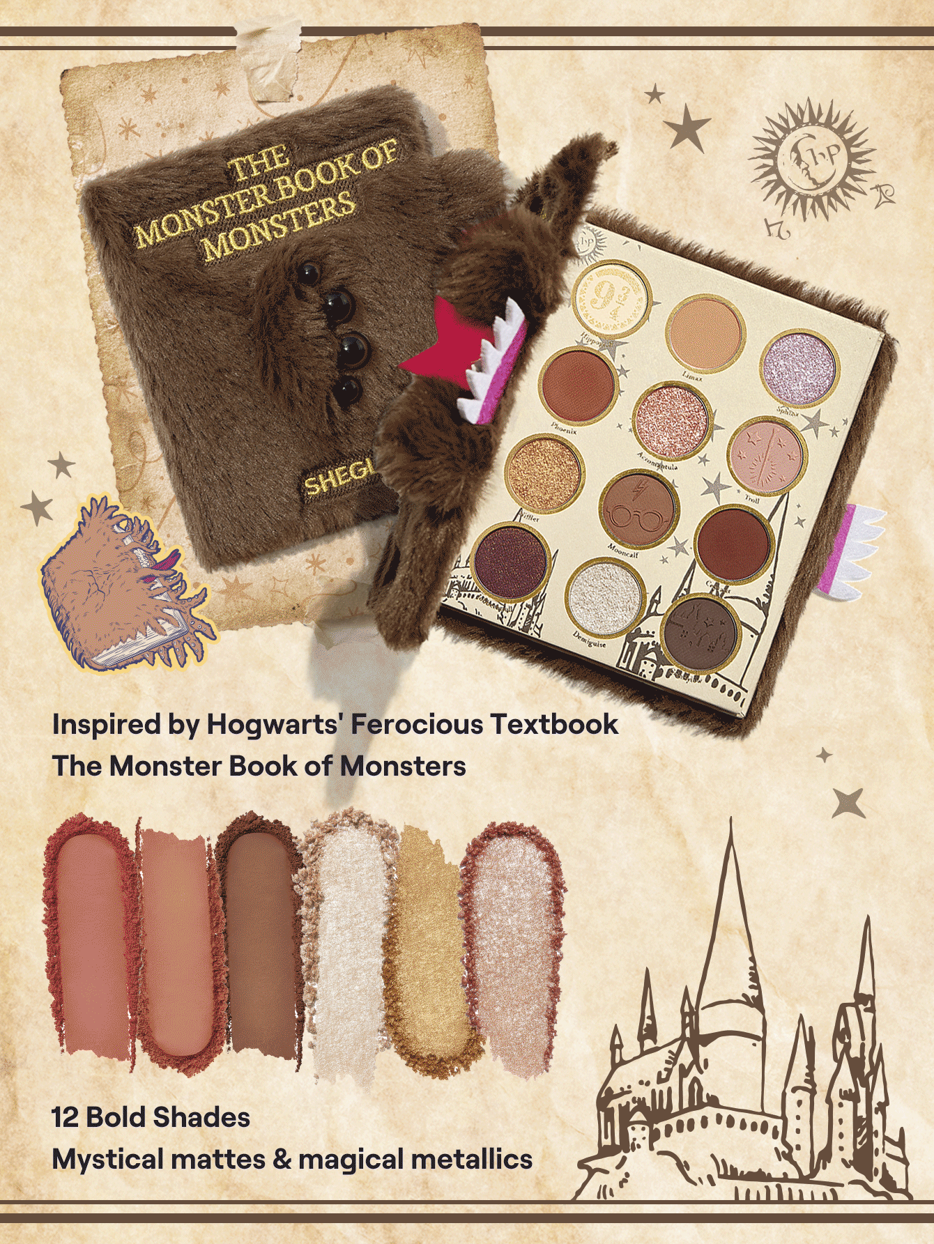 SHEGLAM x Harry Potter Monster Book of Monsters Eyeshadow Palette — 12 Shades