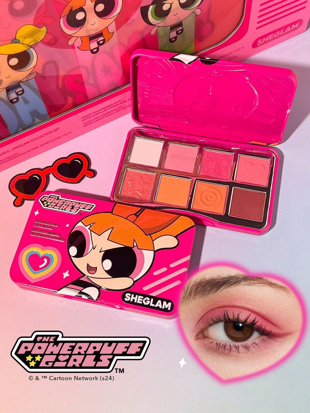 SHEGLAM x The Powerpuff Girls The Professor’s Girls’ Palette — Blossom — 8 Shades