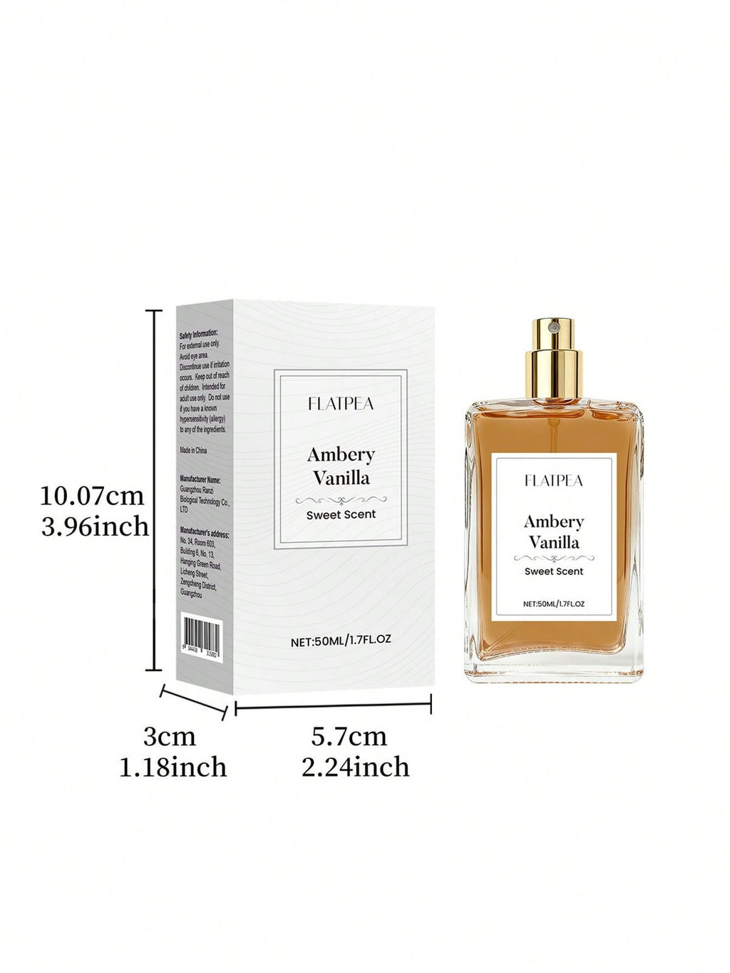 Flatpea Ambery Vanilla Eau de Parfum — Sweet Scent 50ml / 1.7 fl oz