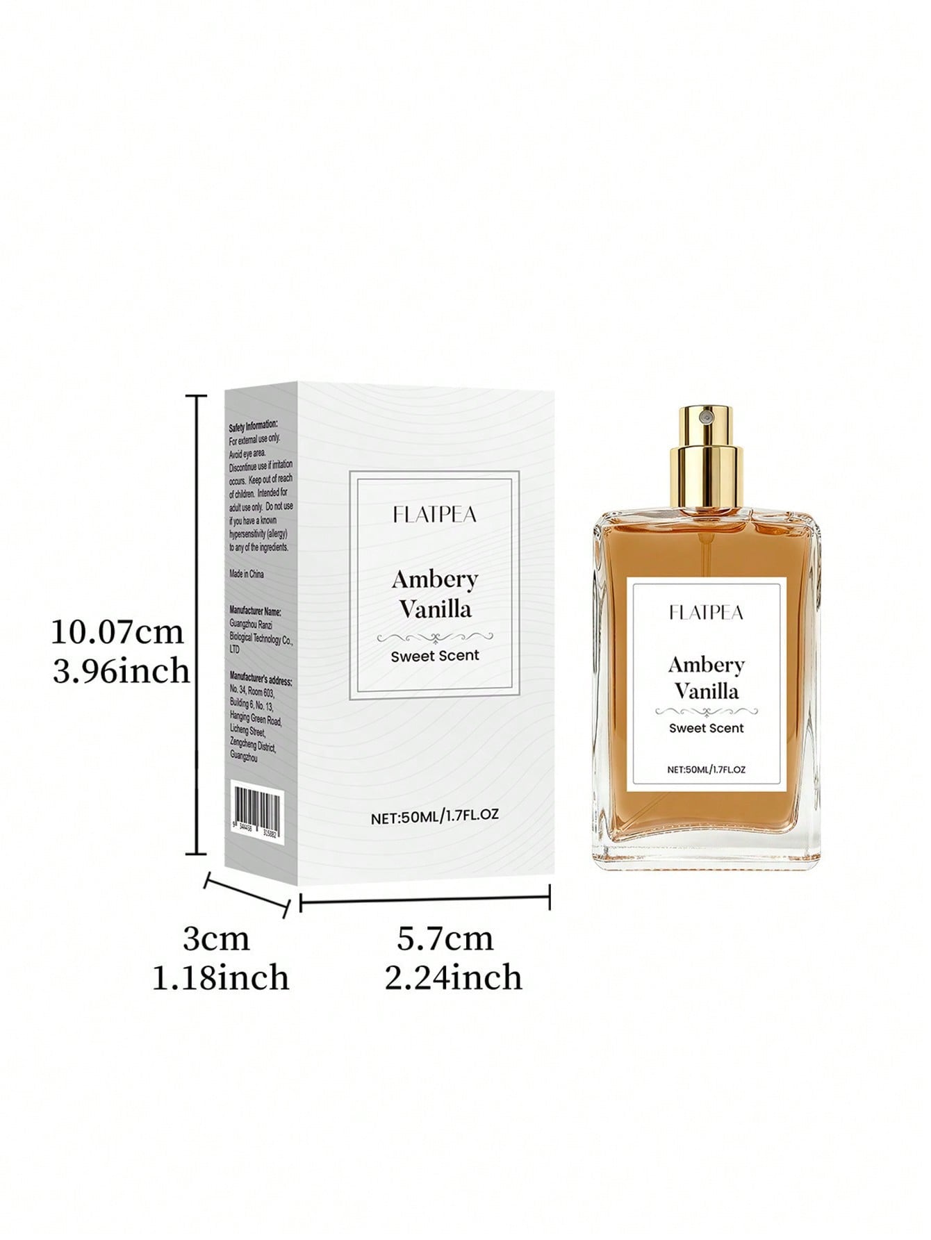 Flatpea Ambery Vanilla Eau de Parfum — Sweet Scent 50ml / 1.7 fl oz