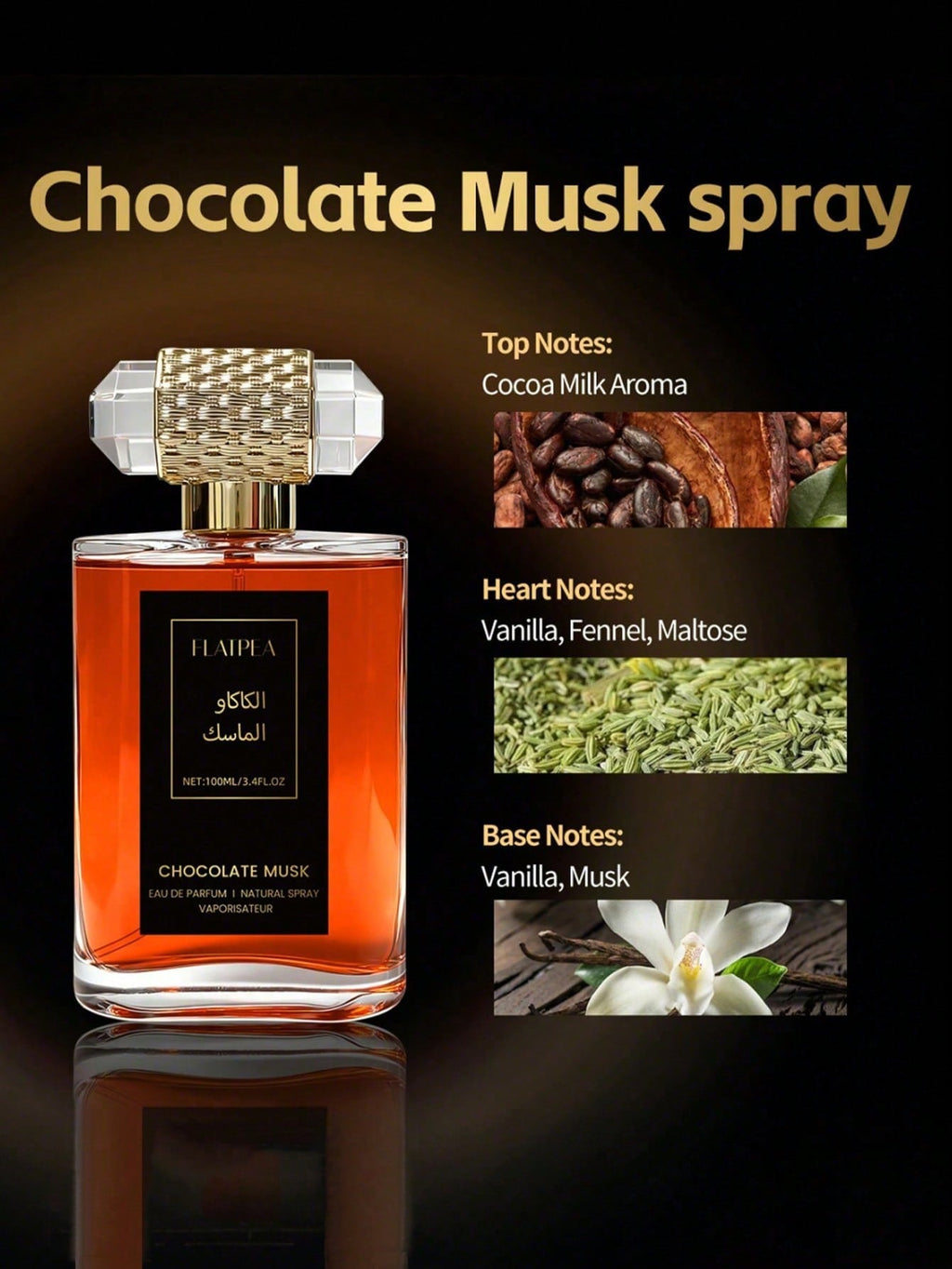 Flatpea Chocolate Musk Eau de Parfum — الكاكاو الماسك 100ml / 3.4 fl oz
