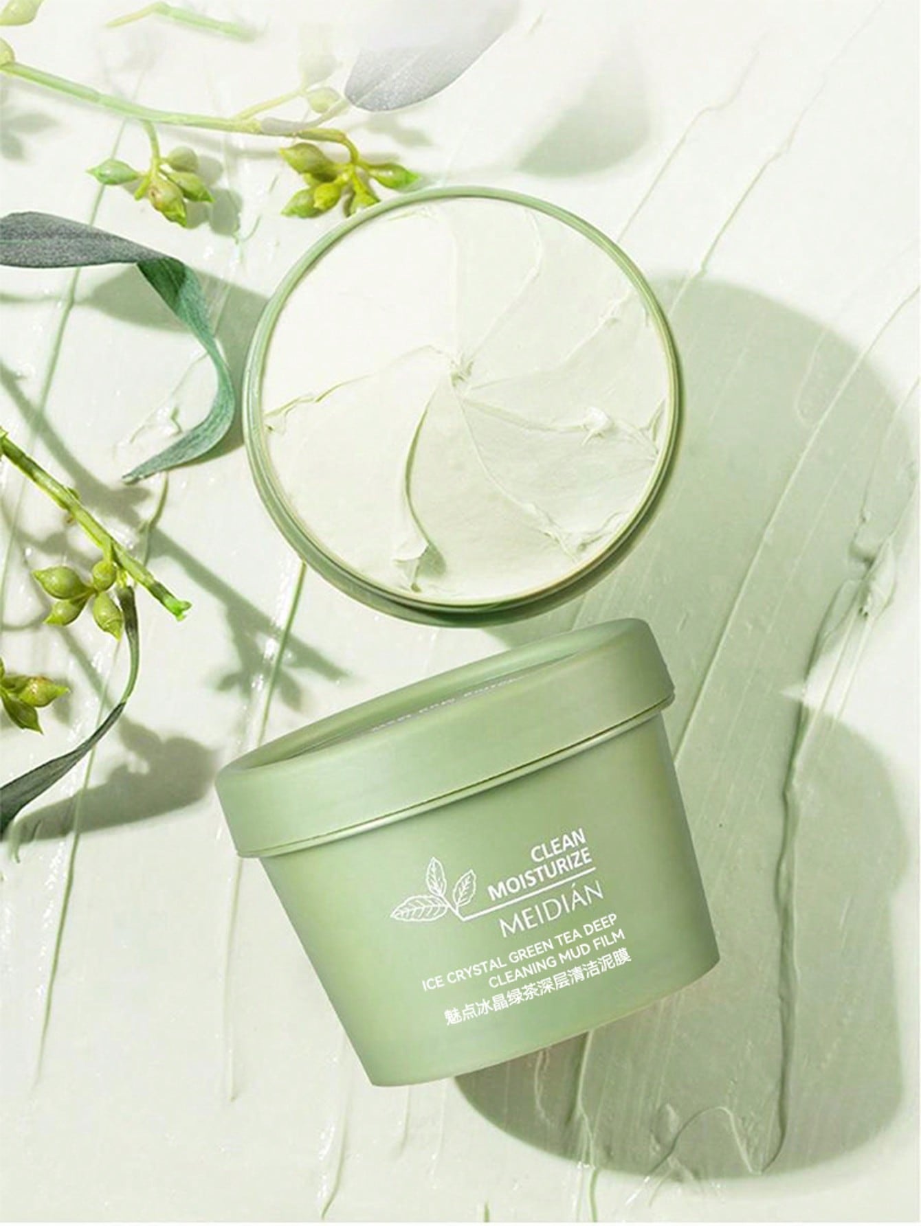 2pcs Meidian Ice Crystal Green Tea Deep Cleaning Mud Film | Clear Pores, Clean & Moisturise | 100g / 3.53 oz