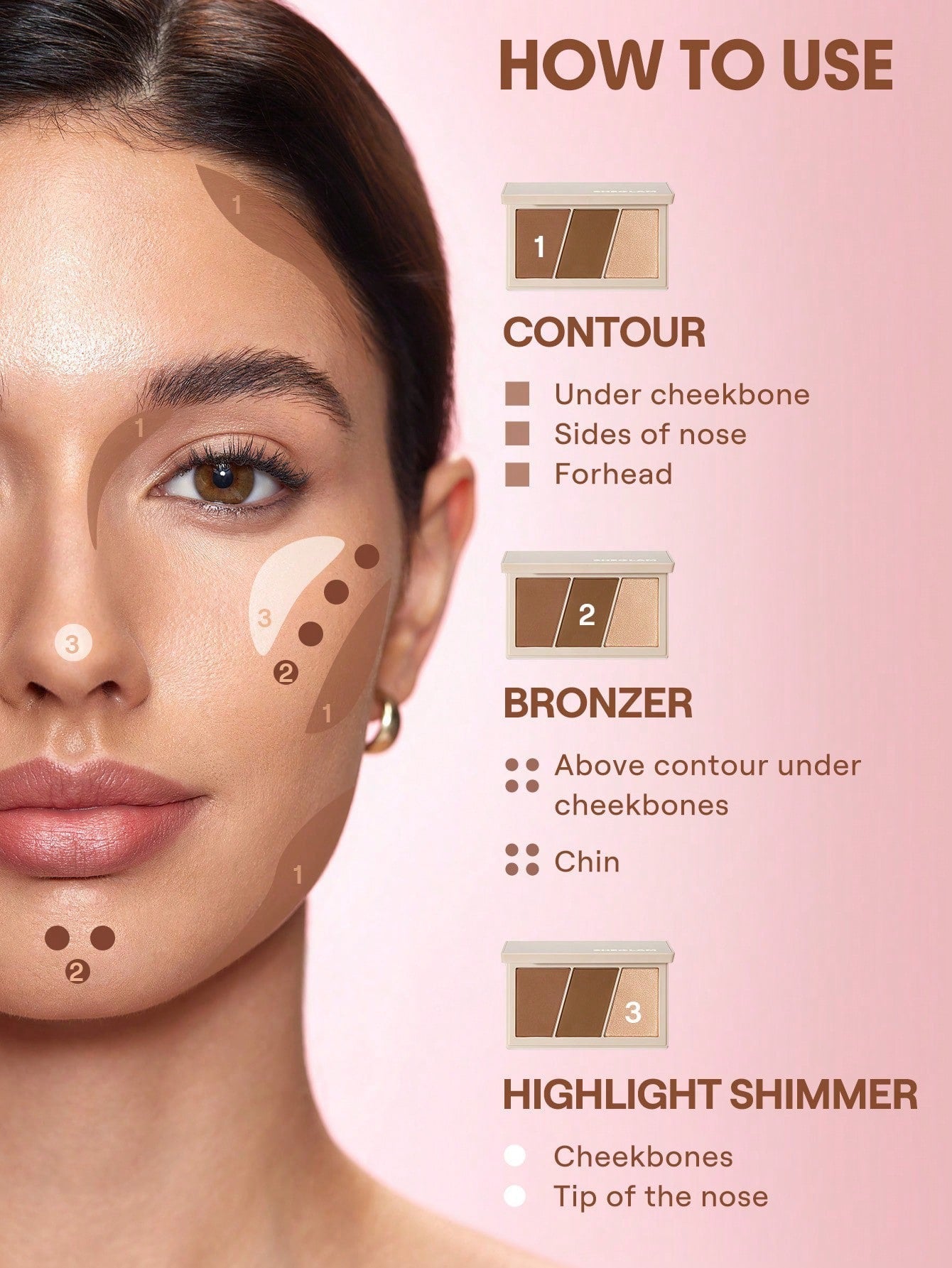 SHEGLAM 3-Color Sculpting Palette — Dough