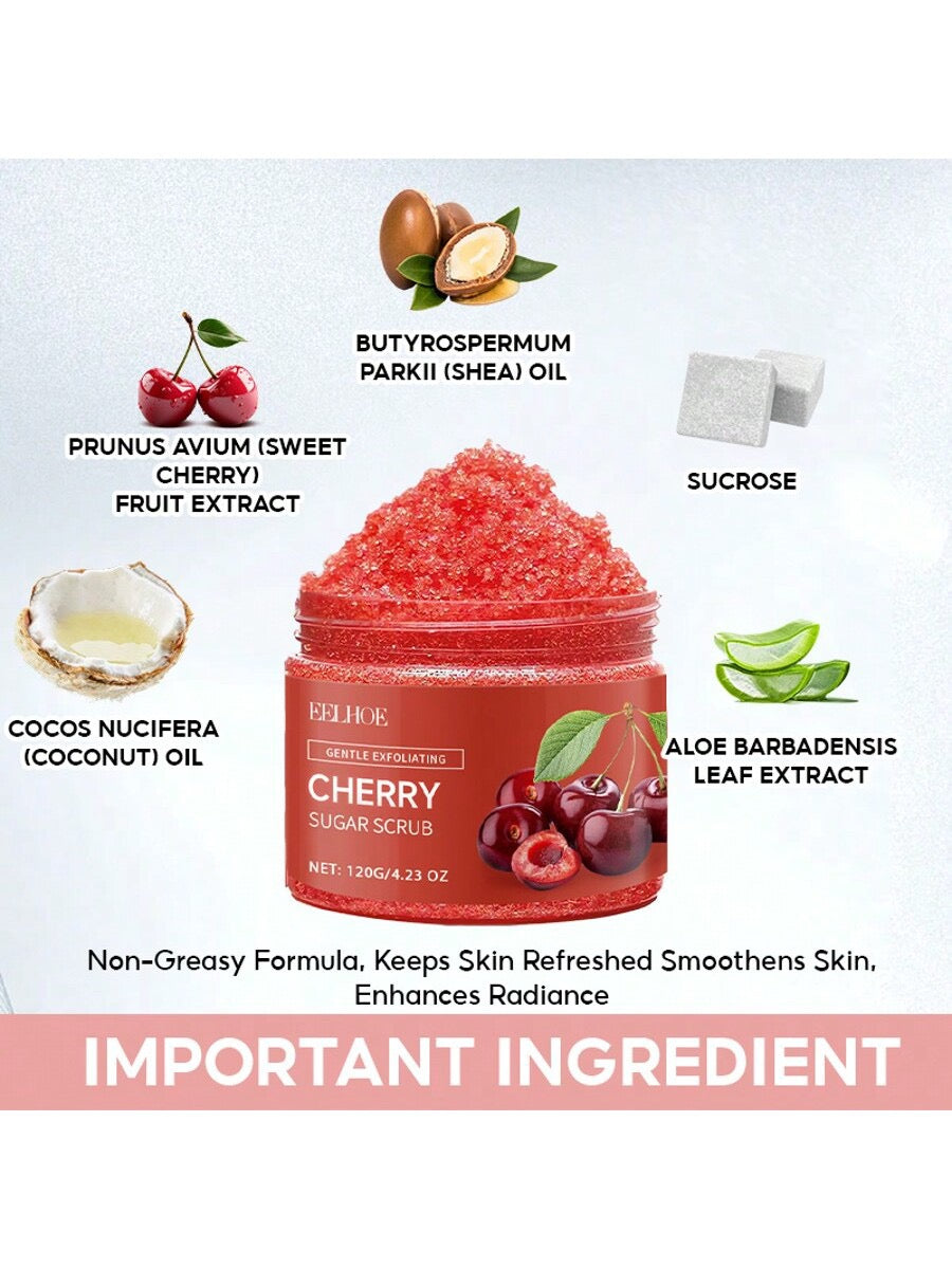 EELHOE Gentle Exfoliating Sugar Scrub | Green Fig, Cherry & Blackberry | 120g / 4.23 oz