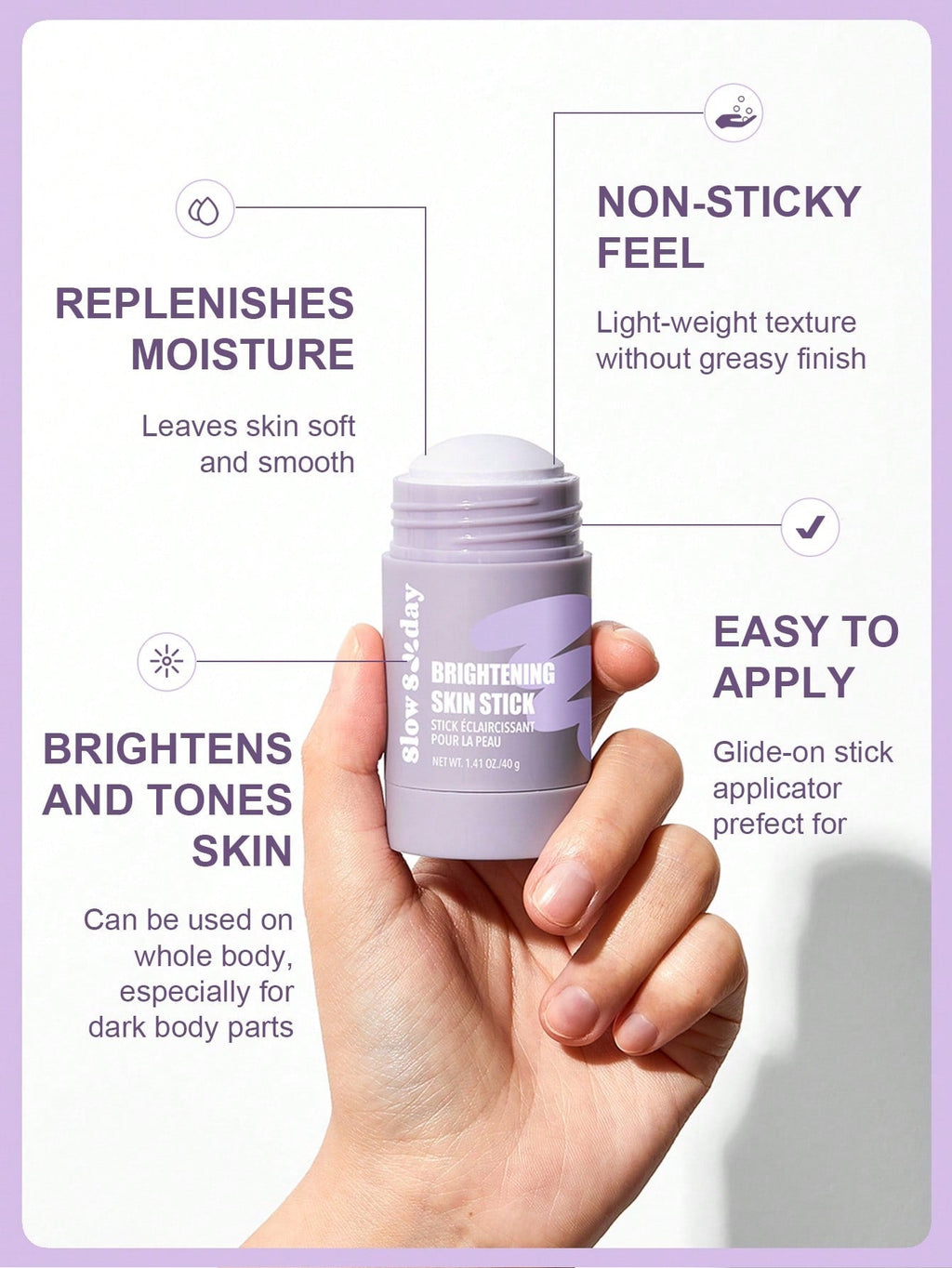 Slow Sunday Brightening Skin Stick | Niacinamide, Vitamin C & E, Botanical Extracts | 1.41 oz / 40g