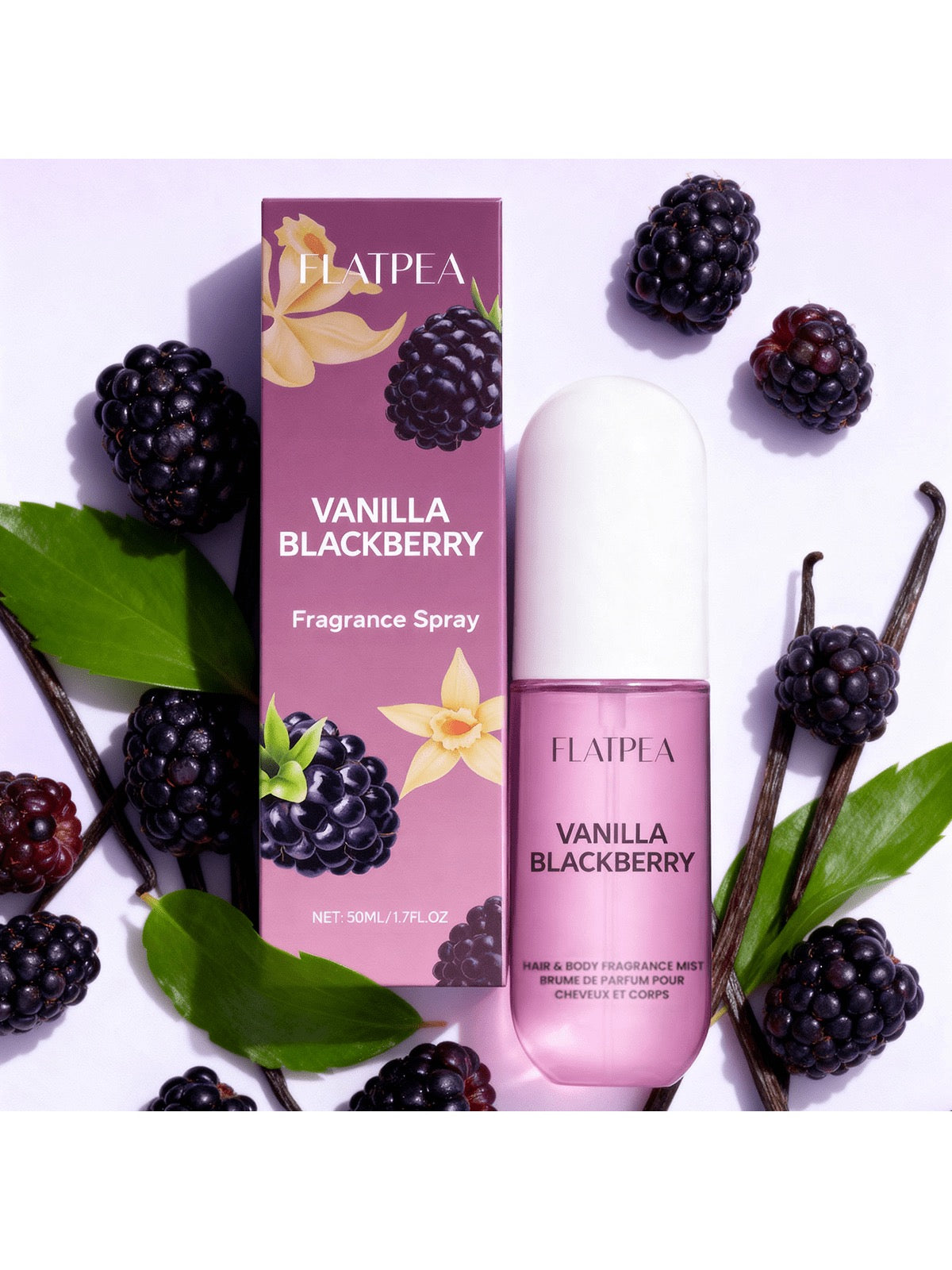 Flatpea Vanilla Blackberry Hair & Body Fragrance Mist — 50ml / 1.7 fl oz