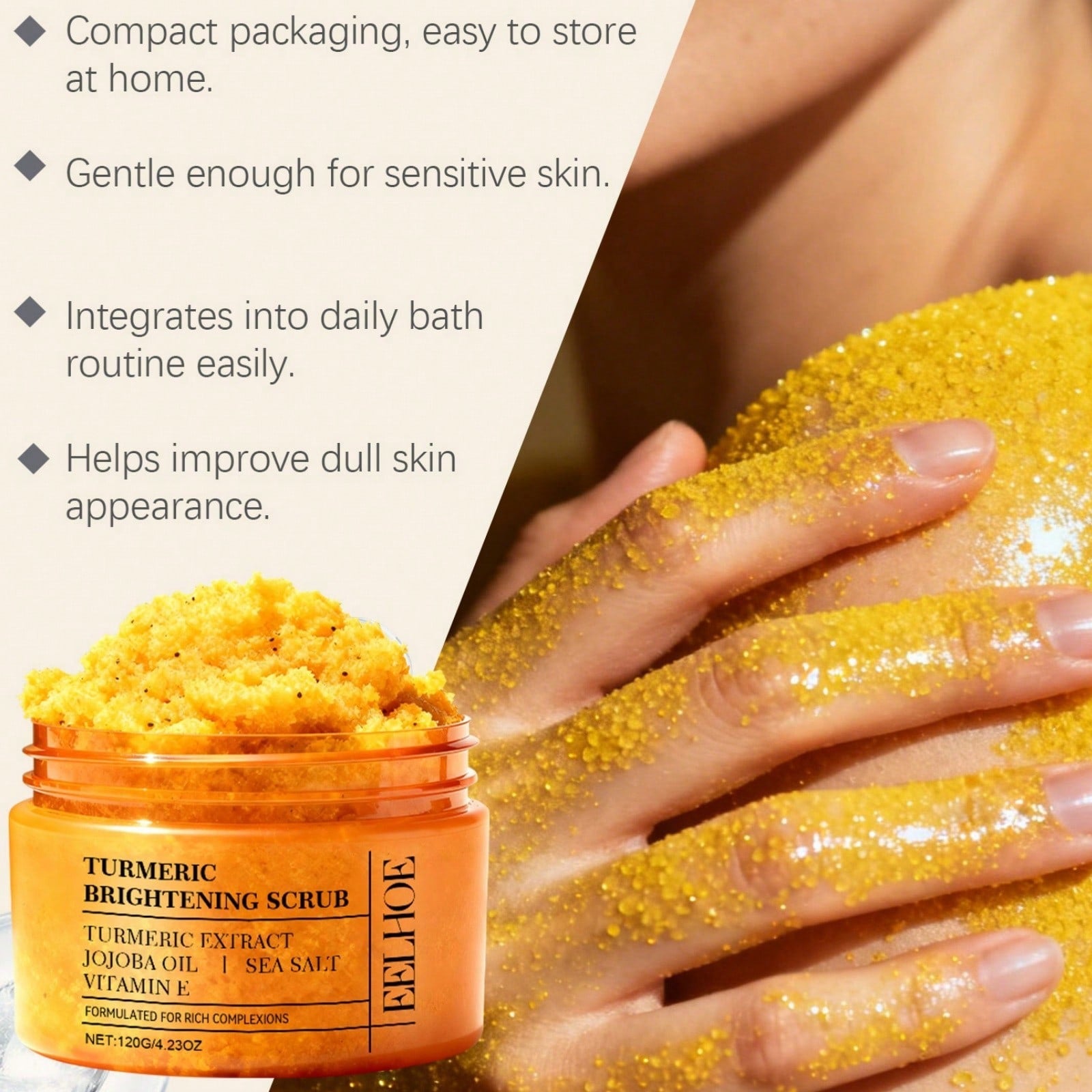 OUHOE Turmeric Body Scrub | 100g / 3.53 oz