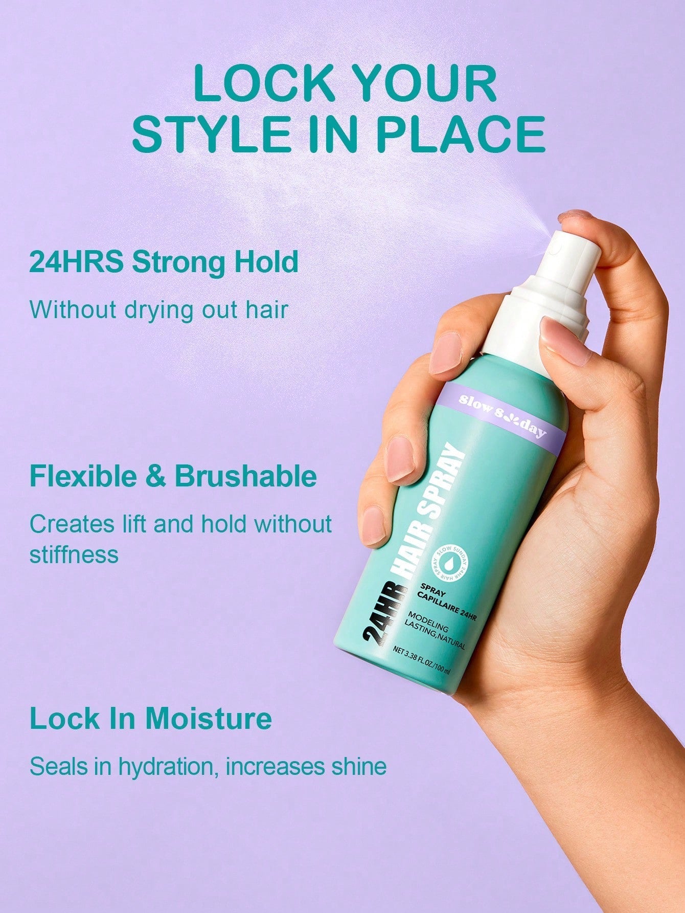 Slow 8 Day 24HR Hair Spray — 100ml