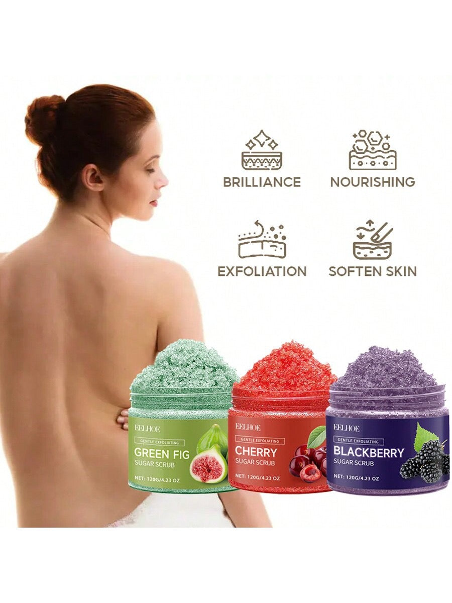 EELHOE Gentle Exfoliating Sugar Scrub | Green Fig, Cherry & Blackberry | 120g / 4.23 oz