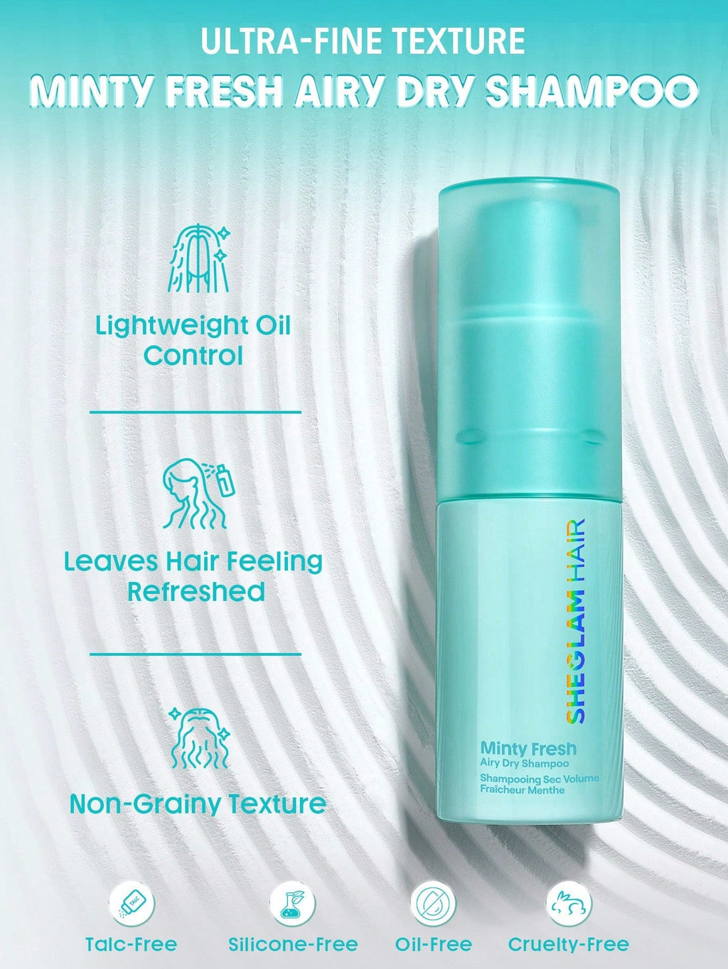 SHEGLAM Minty Fresh Airy Dry Shampoo — Volumize & Refresh Greasy Roots | 27g