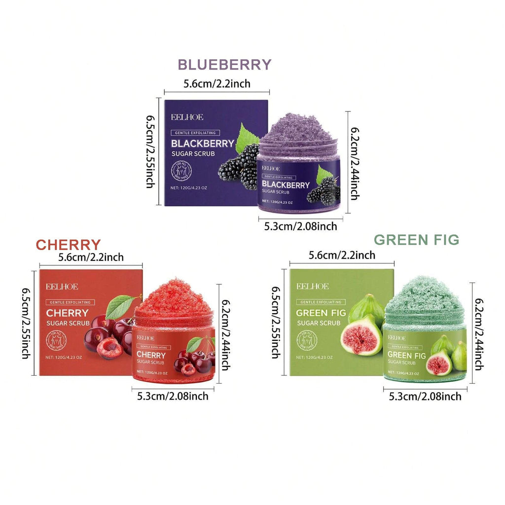EELHOE Gentle Exfoliating Sugar Scrub | Green Fig, Cherry & Blackberry | 120g / 4.23 oz