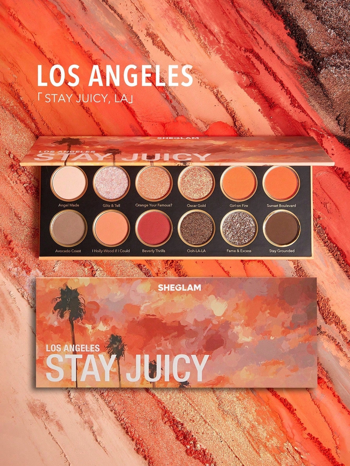 SHEGLAM Los Angeles Stay Juicy Eyeshadow Palette — 12 Shades