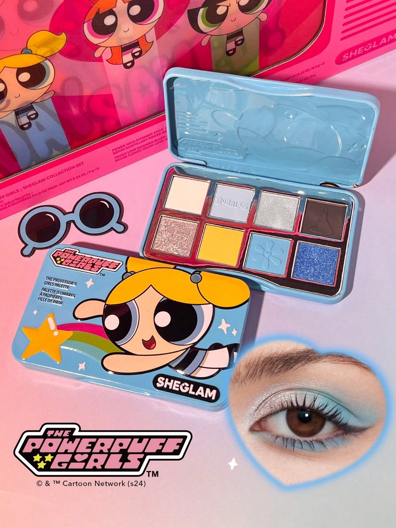 SHEGLAM x The Powerpuff Girls The Professor’s Girls’ Palette — Bubbles — 8 Shades