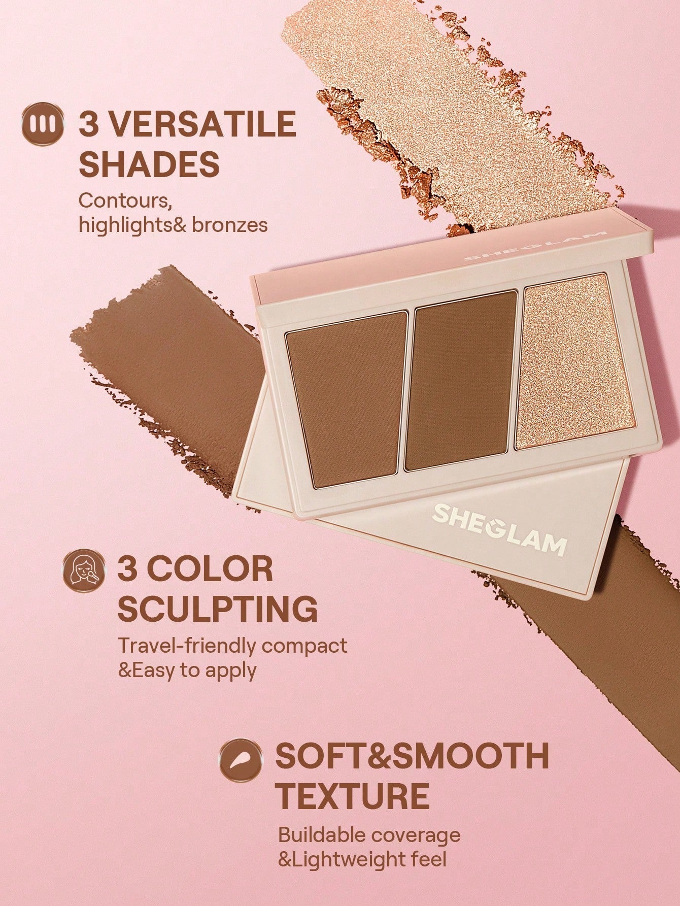 SHEGLAM 3-Color Sculpting Palette — Dough