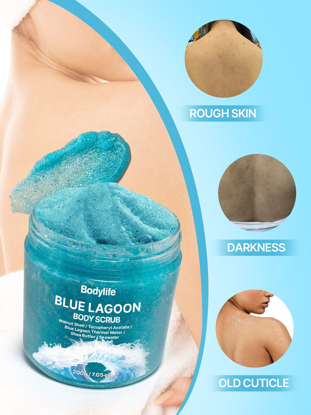 Bodylife Blue Lagoon Body Scrub | 200g / 7.05 oz