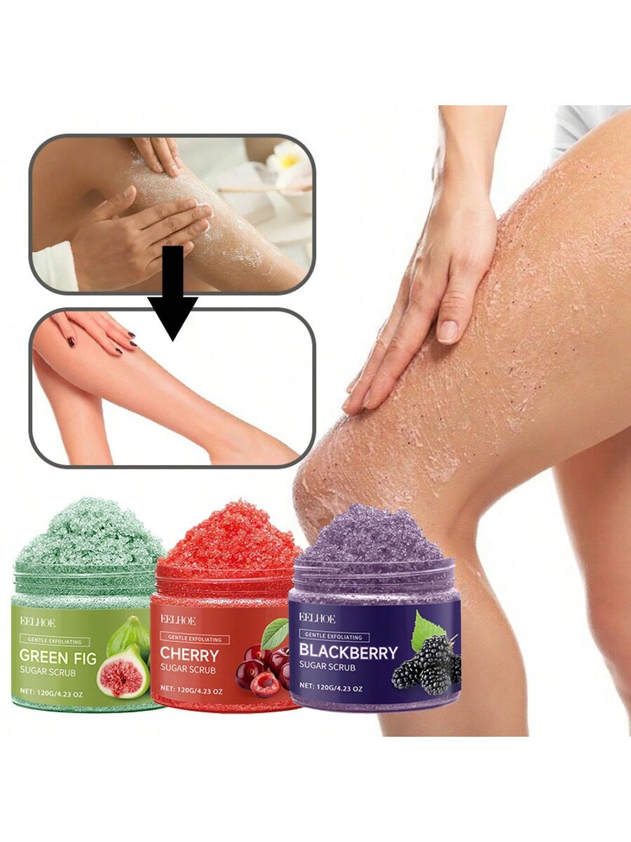 EELHOE Gentle Exfoliating Sugar Scrub | Green Fig, Cherry & Blackberry | 120g / 4.23 oz