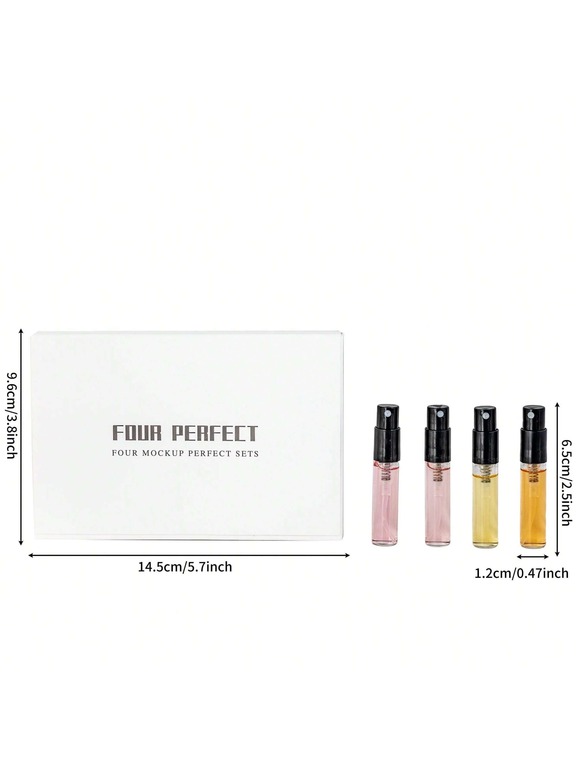 Four Perfect — Four Mockup Perfect Sets Perfume | 4 x Mini Spray Vials Gift Set