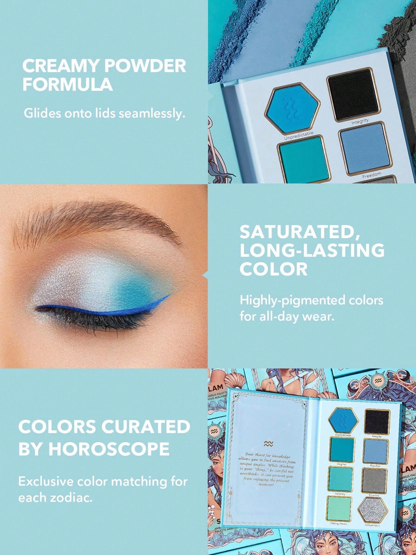 SHEGLAM Ambitious Aquarius Eyeshadow Palette — 8 Shades