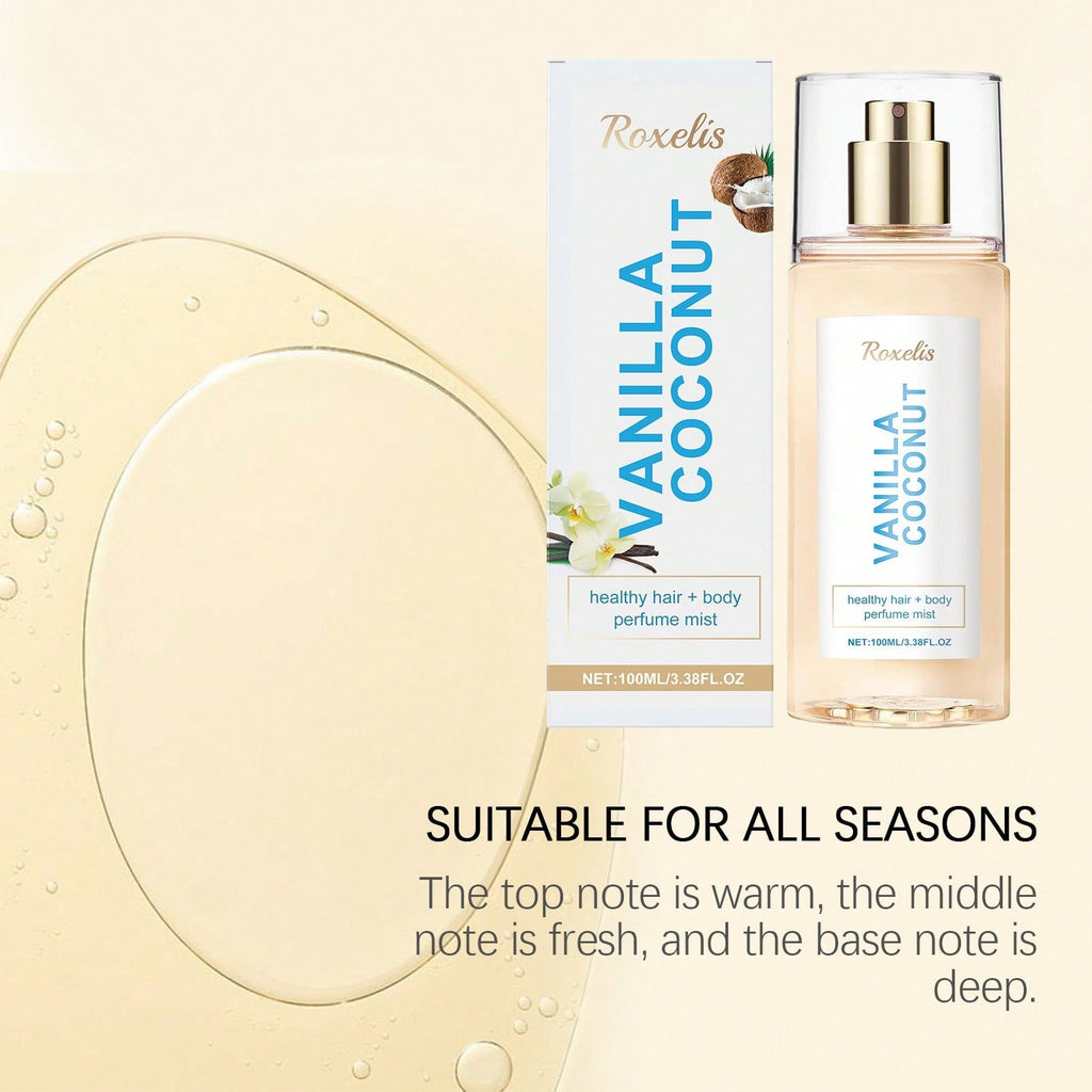 Roxelis Vanilla Coconut Healthy Hair & Body Perfume Mist — 100ml / 3.38 fl oz