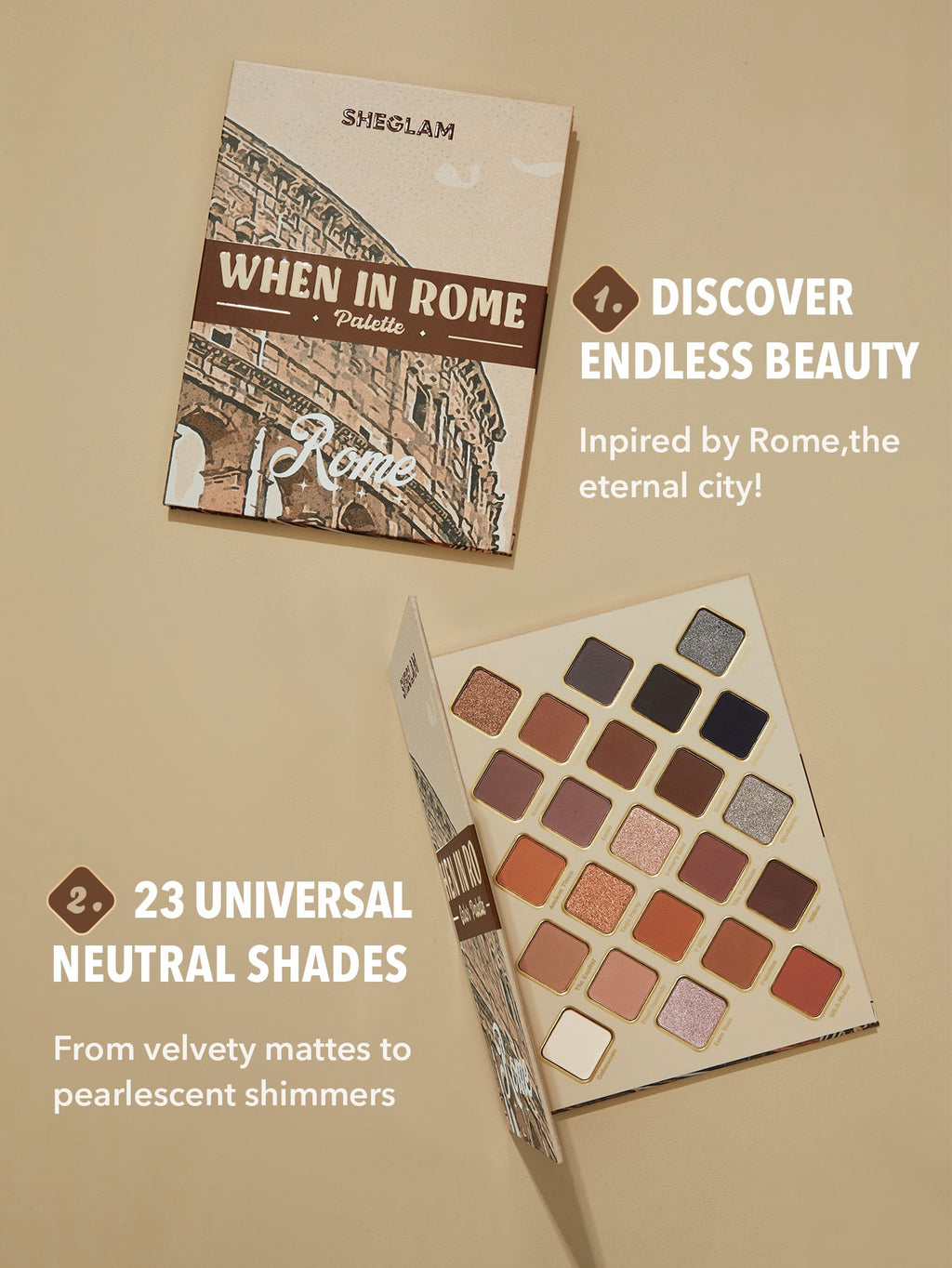 SHEGLAM When in Rome Eyeshadow Palette — 23 Shades