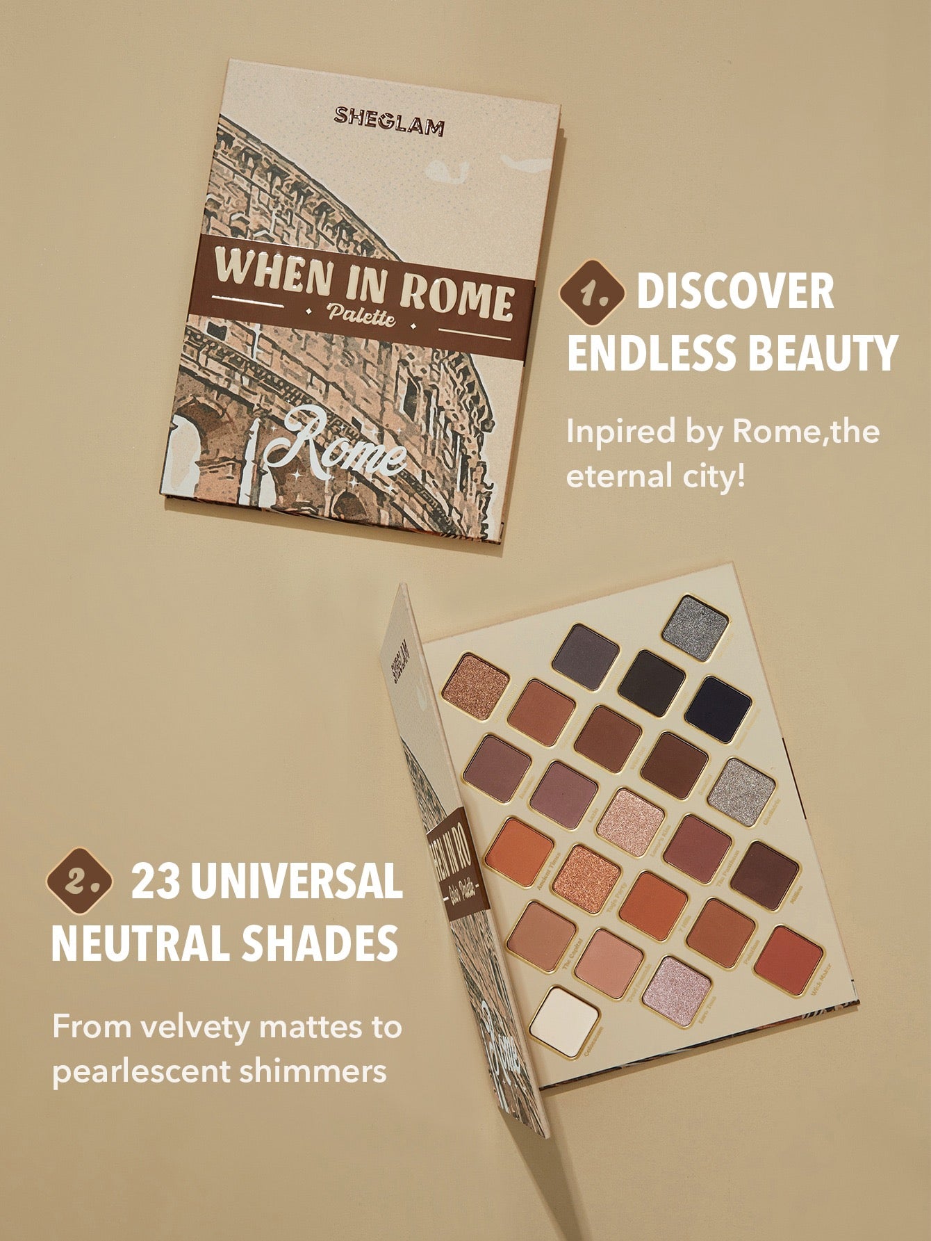 SHEGLAM When in Rome Eyeshadow Palette — 23 Shades