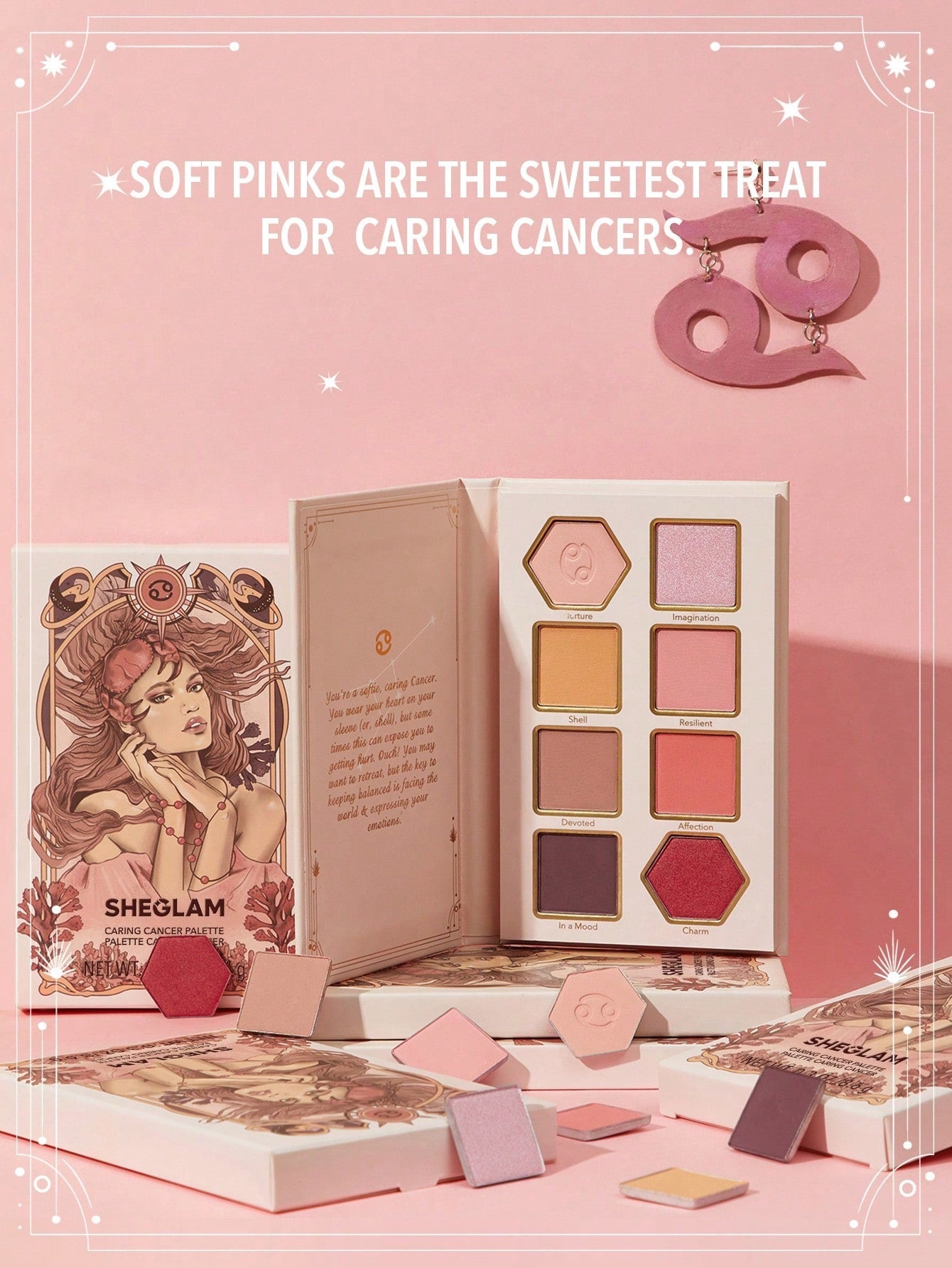 SHEGLAM Caring Cancer Eyeshadow Palette — 8 Shades