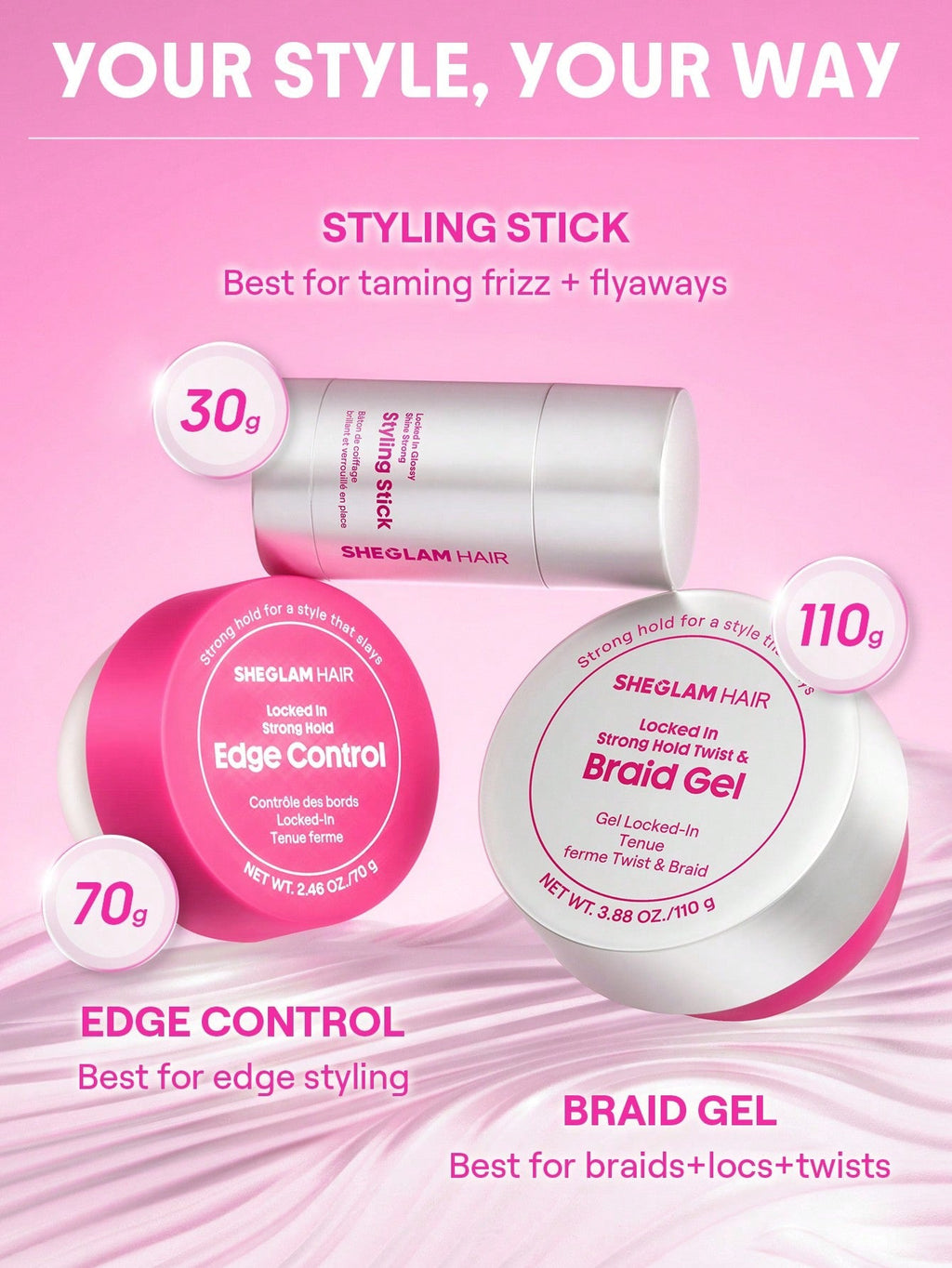 SHEGLAM Locked In Edge Control | Castor & Jojoba Oil | 70g