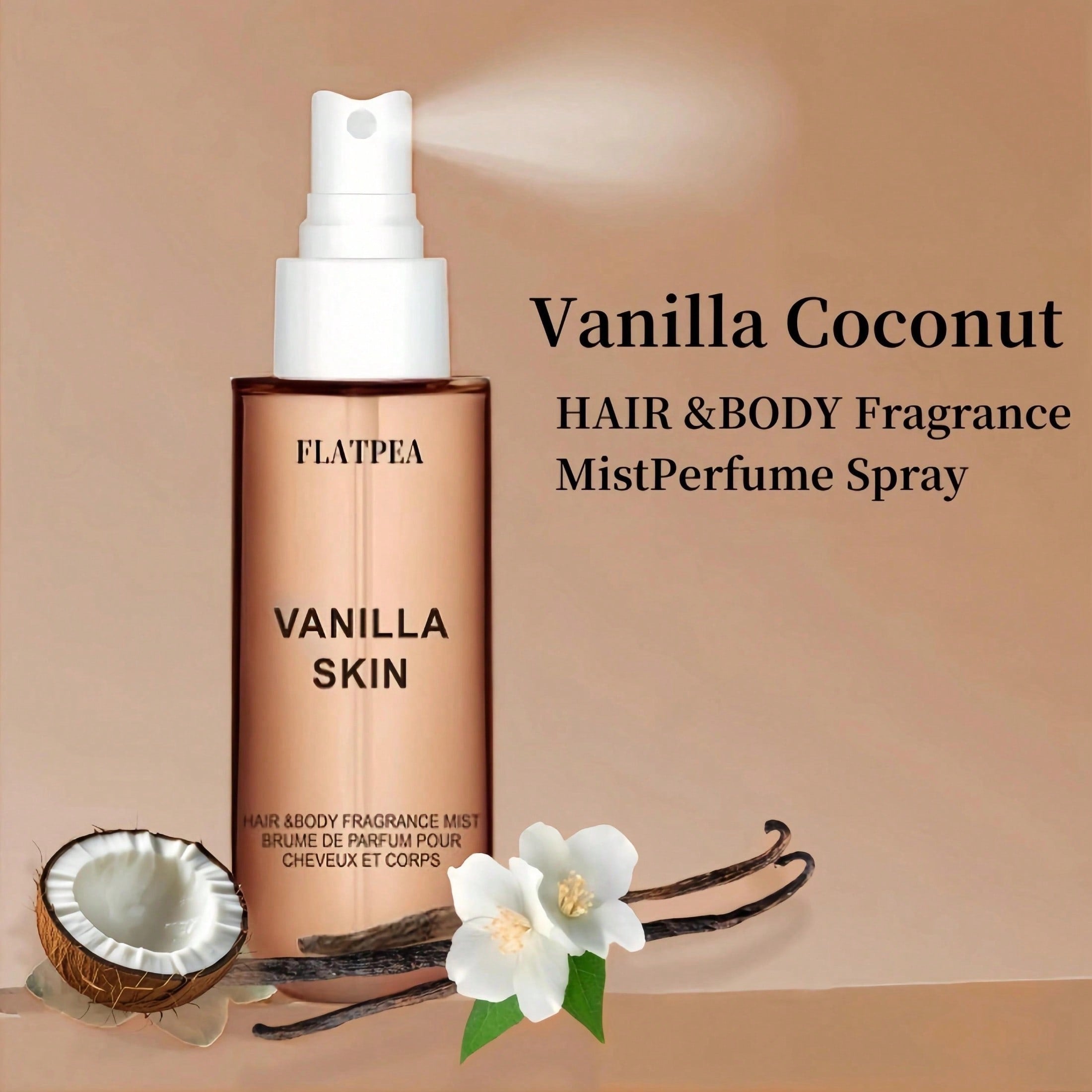 Flatpea Vanilla Skin Eau de Parfum — Vanilla Coconut Hair & Body Mist 50ml