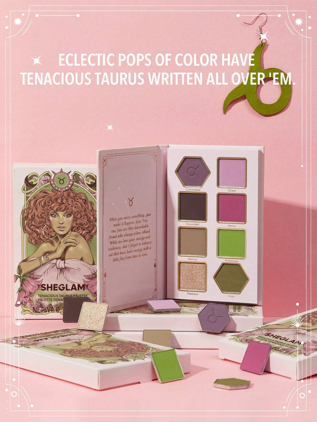 SHEGLAM Tenacious Taurus Eyeshadow Palette — 8 Shades