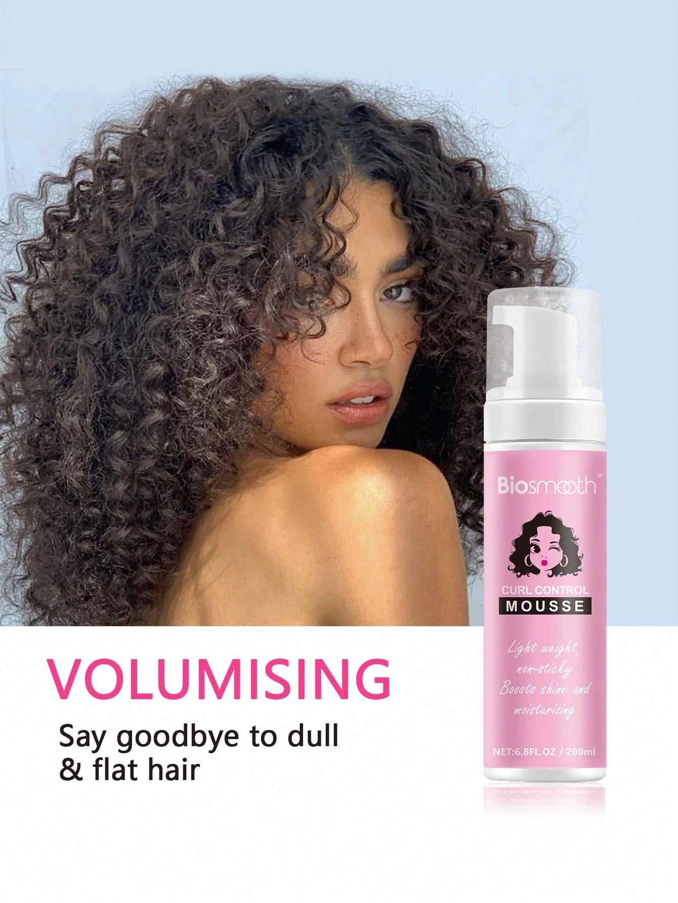 Biosmooth Curl Control Mousse — Flyaway & Wrap Mousse | 200ml / 6.8 fl oz