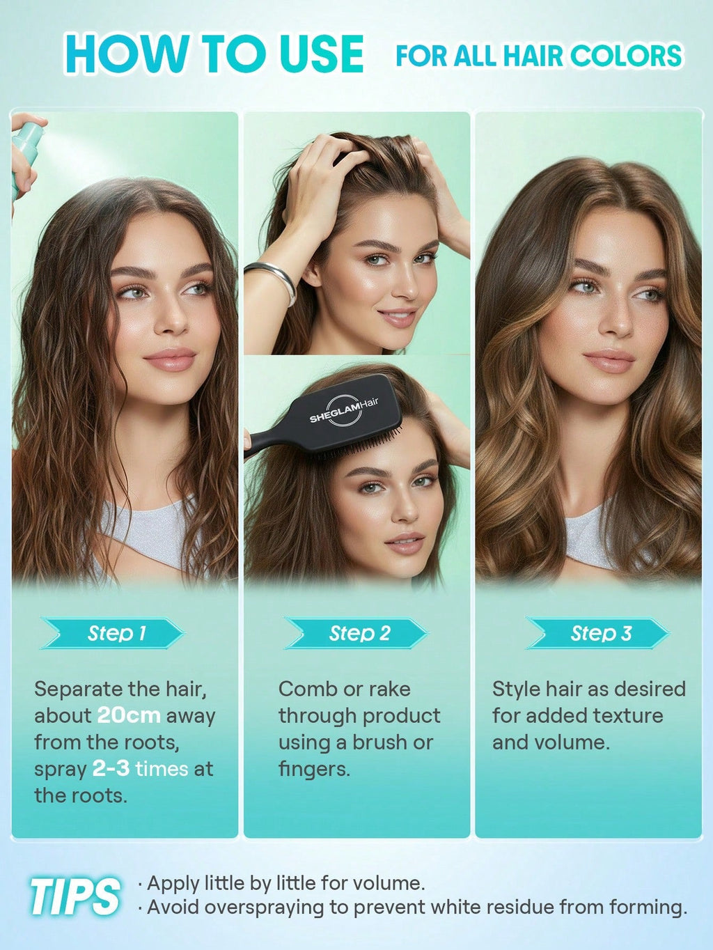 SHEGLAM Minty Fresh Airy Dry Shampoo — Volumize & Refresh Greasy Roots | 27g