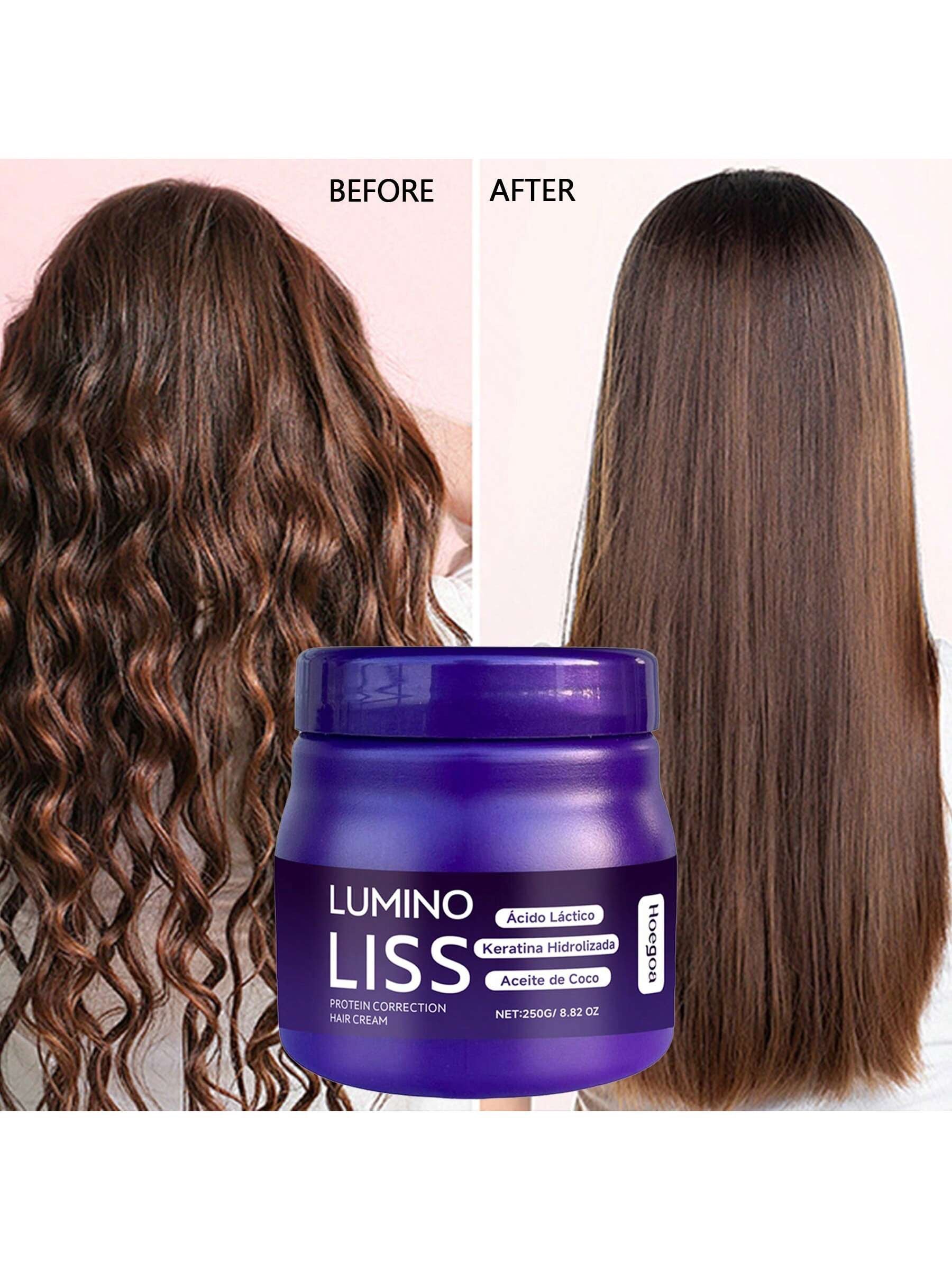 Hoogoa Lumino Liss Protein Correction Hair Cream — Lactic Acid, Hydrolyzed Keratin & Coconut Oil | 250g / 8.82 oz