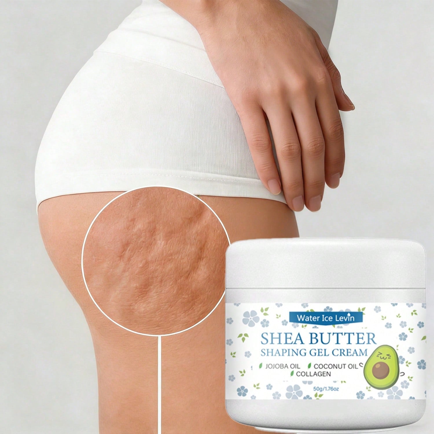 Water Ice Levin Shea Butter Shaping Gel Cream | Firming, Smoothing & Moisturising | Collagen, Jojoba Oil & Coconut Oil | 50g / 1.76 oz