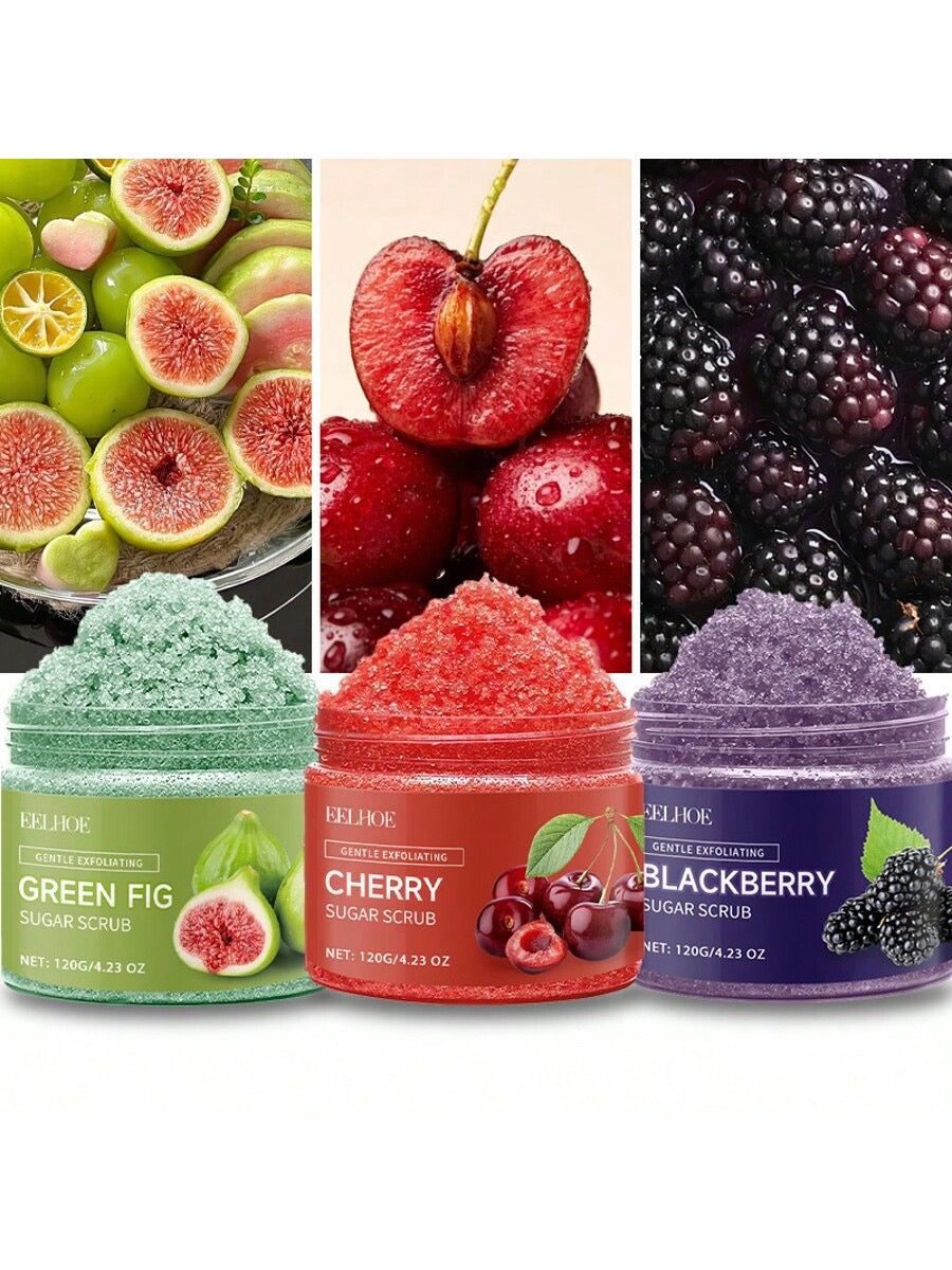 EELHOE Gentle Exfoliating Sugar Scrub | Green Fig, Cherry & Blackberry | 120g / 4.23 oz