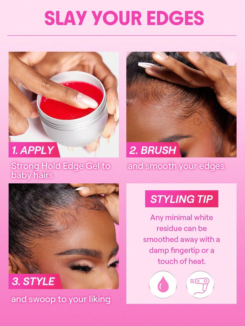 SHEGLAM Locked In Edge Control | Castor & Jojoba Oil | 70g