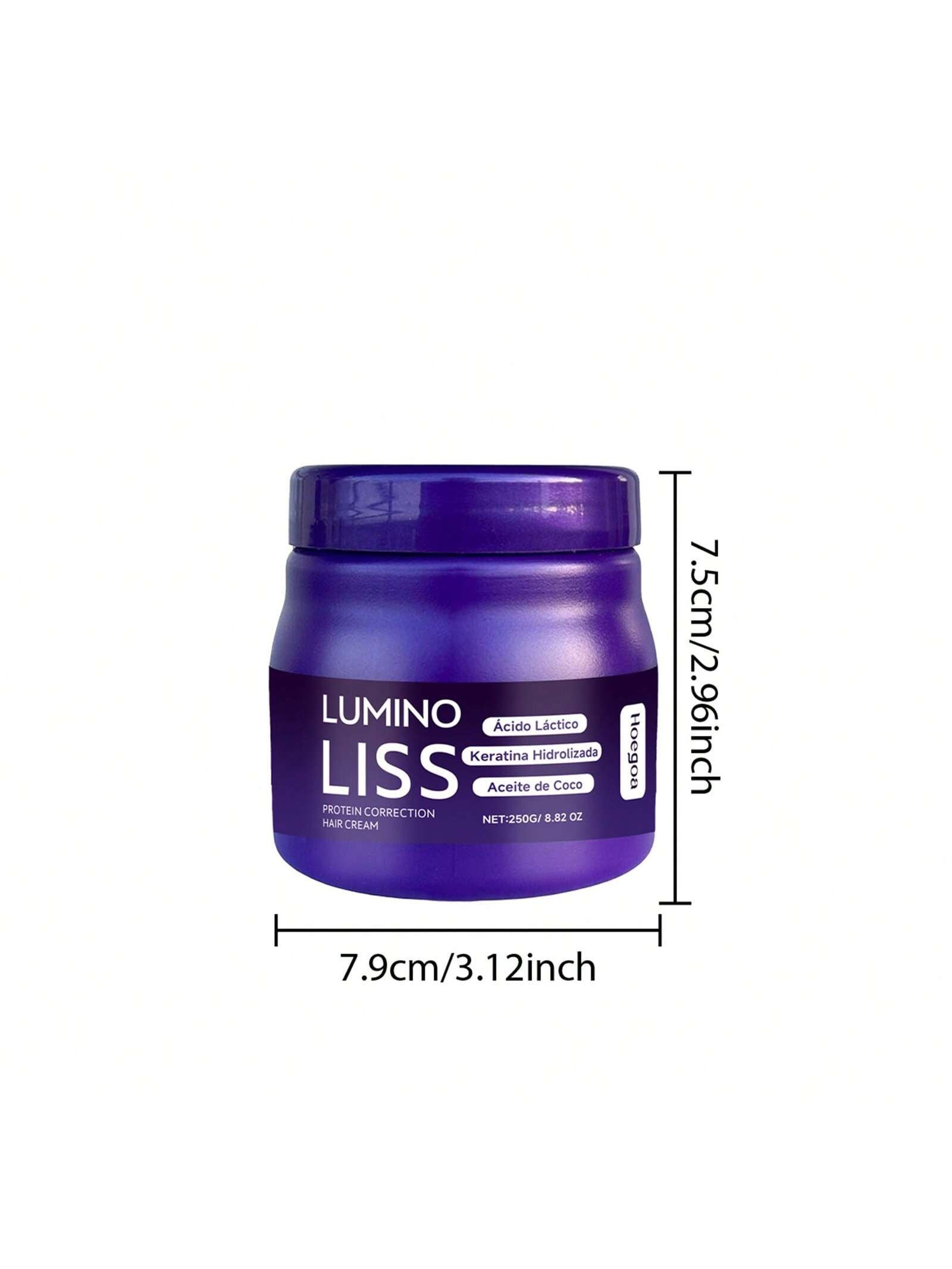 Hoogoa Lumino Liss Protein Correction Hair Cream — Lactic Acid, Hydrolyzed Keratin & Coconut Oil | 250g / 8.82 oz
