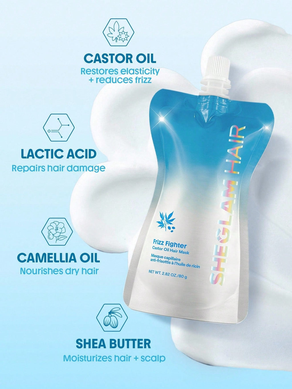 SHEGLAM Frizz Fighter Castor Oil Hair Mask — 80g