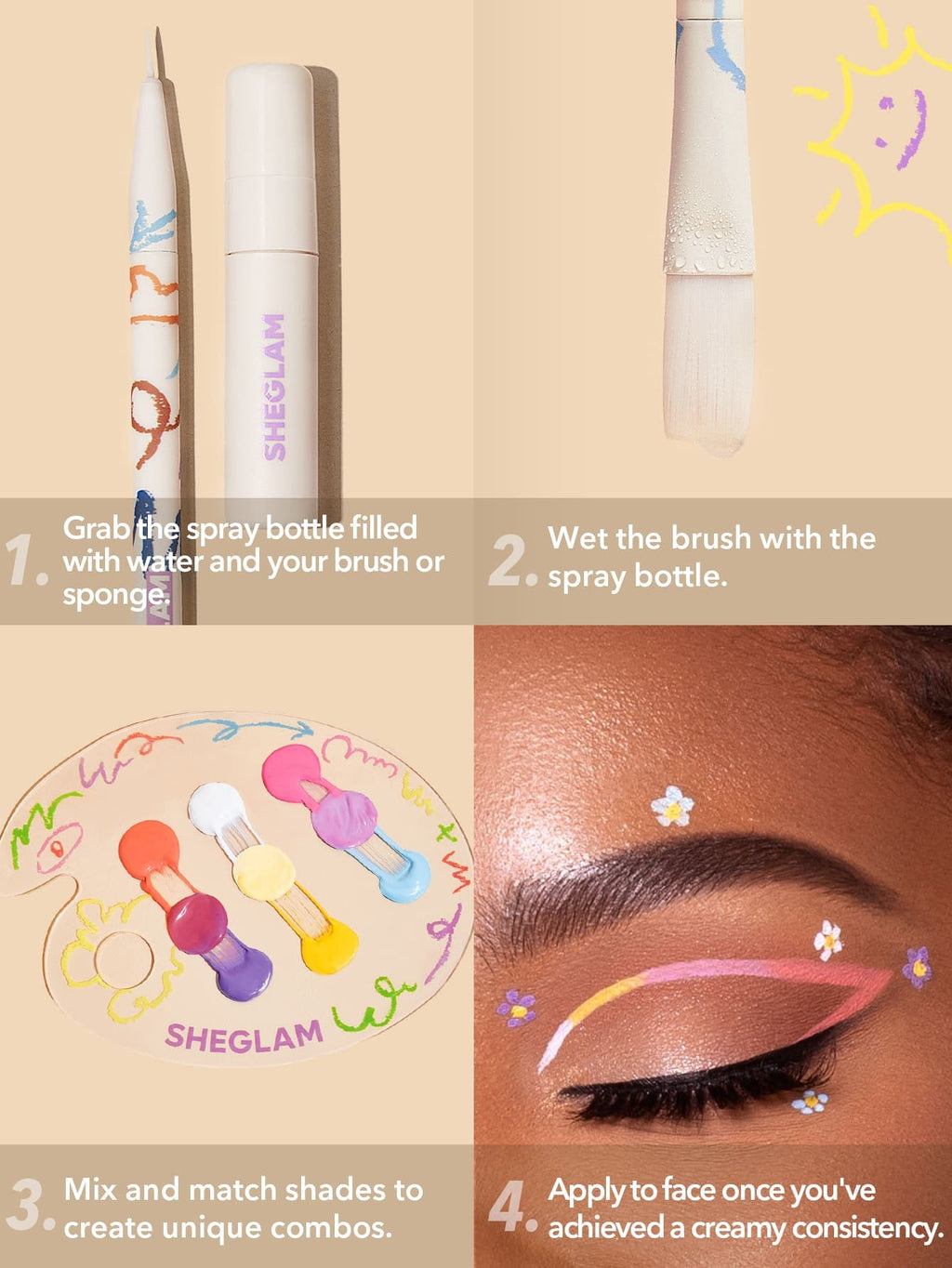 SHEGLAM Art Class Water-Activated Eyeshadow Palette — 6 Shades