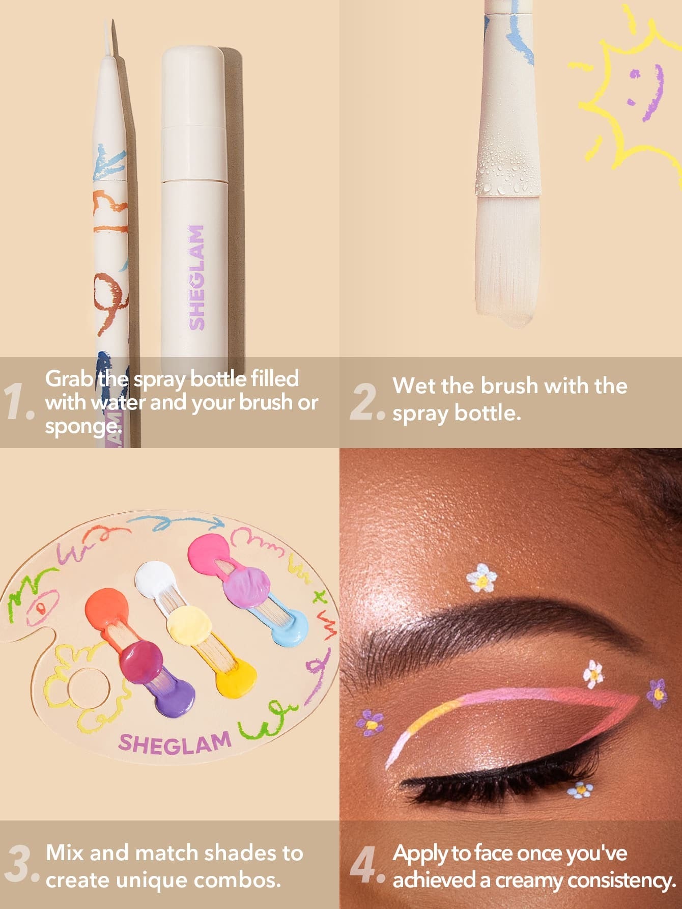 SHEGLAM Art Class Water-Activated Eyeshadow Palette — 6 Shades