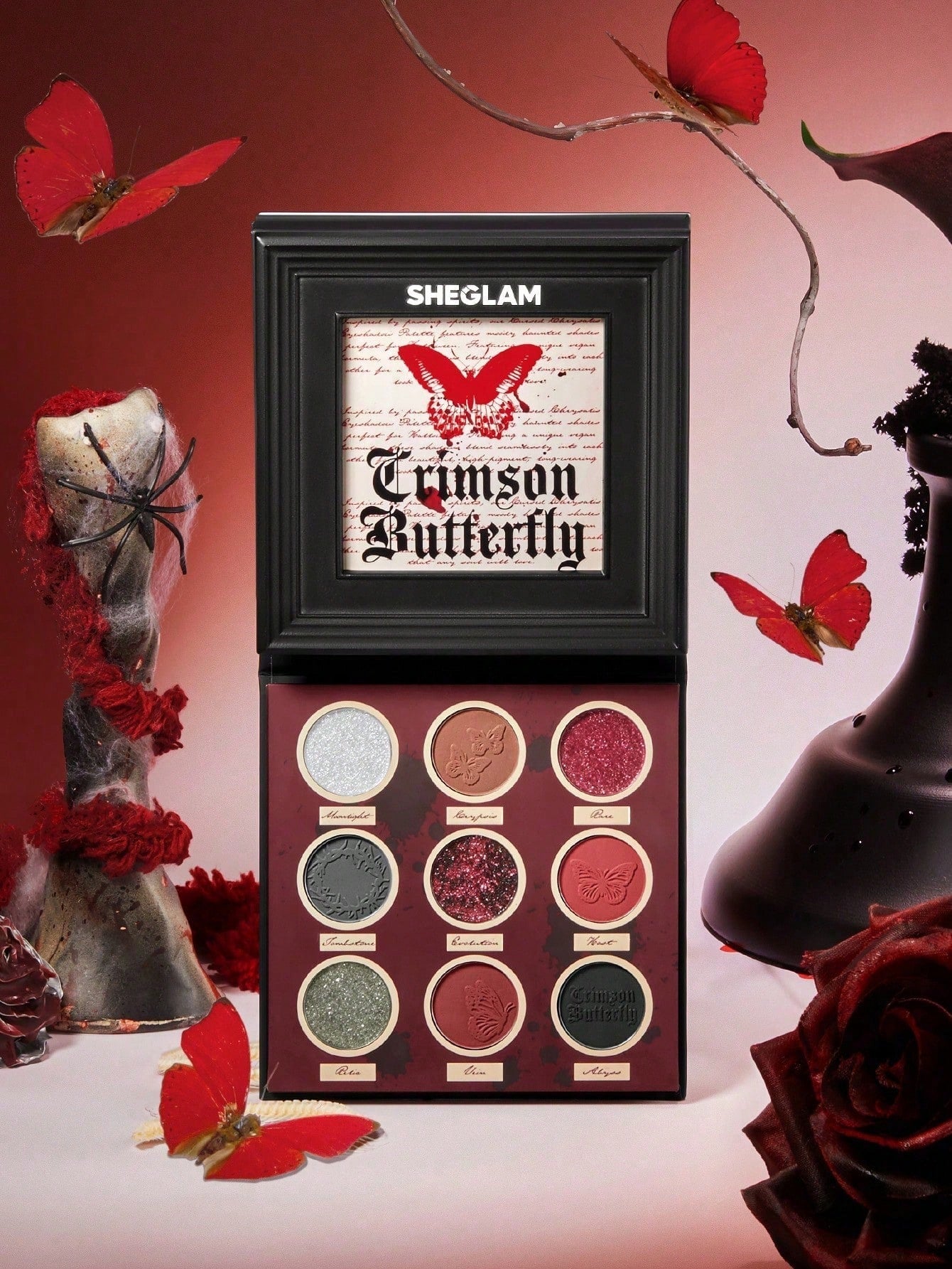 SHEGLAM Crimson Butterfly Eyeshadow Palette — 9 Shades