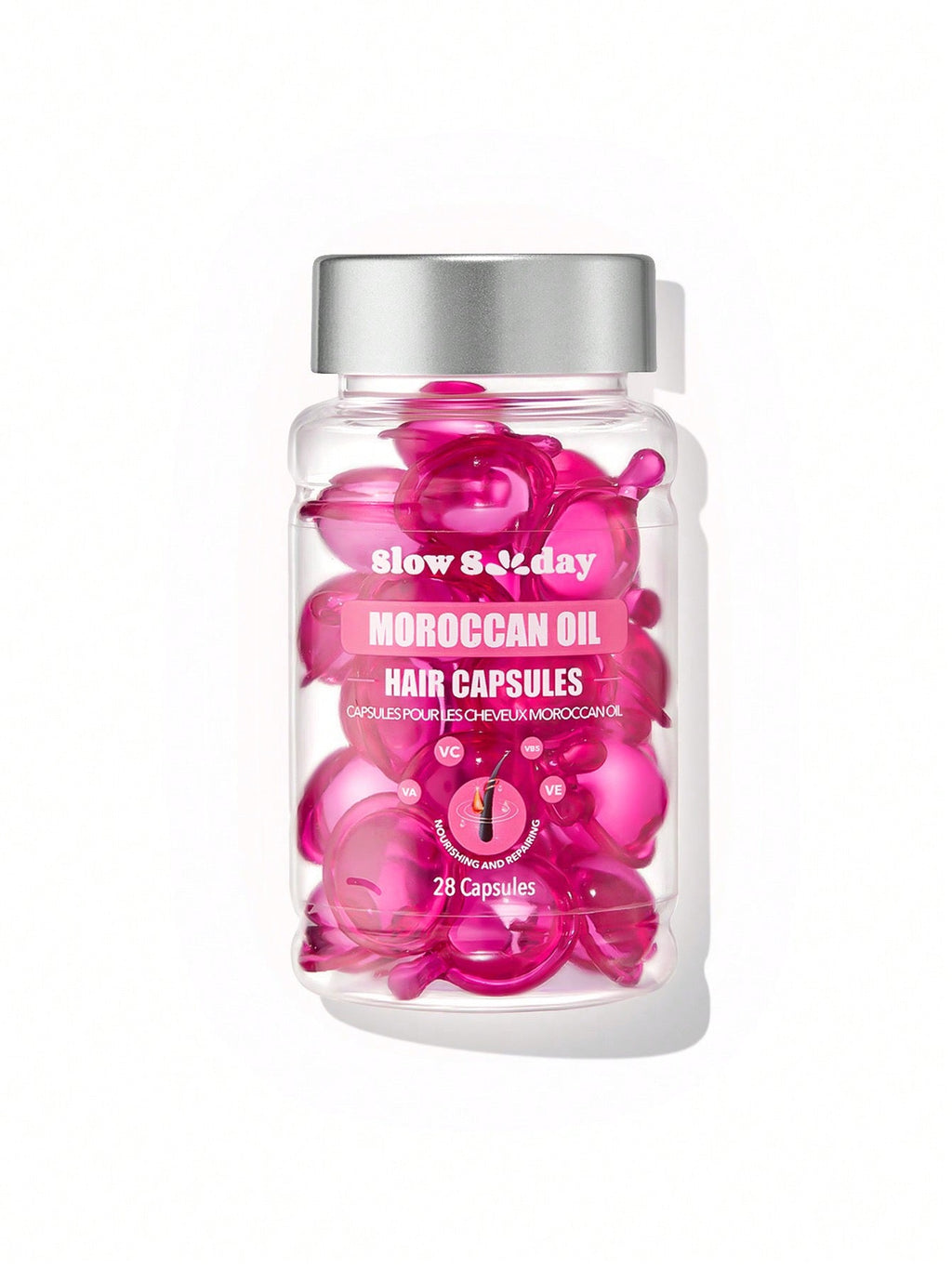 Slow 8 Day Moroccan Oil Hair Capsules — Multivitamin Hair Serum | 28 Capsules