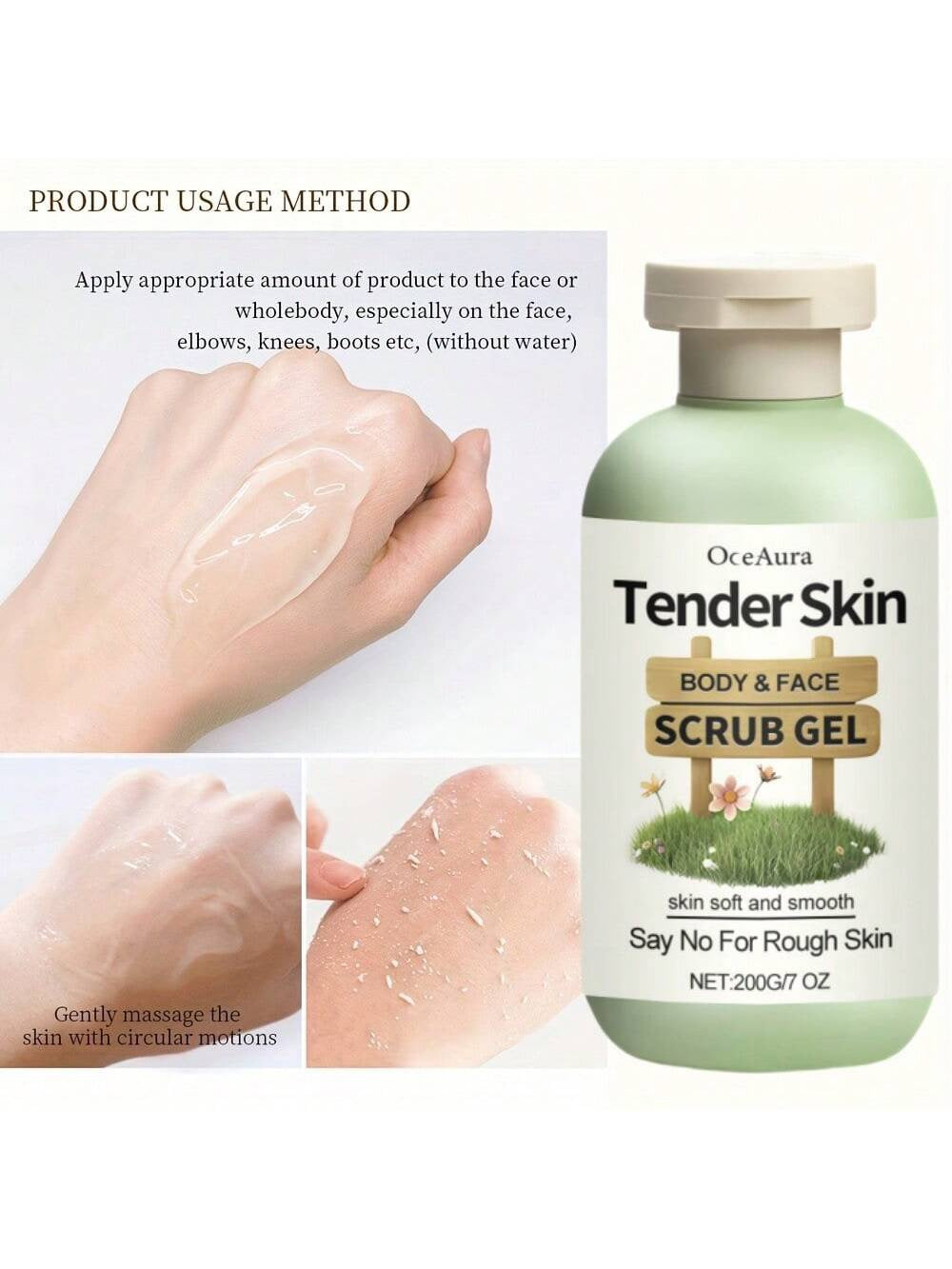 OceAura Tender Skin Body & Face Scrub Gel | 200g / 7 oz