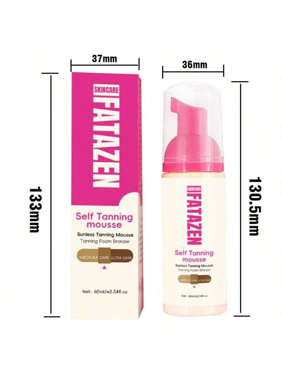 Fatazen Self Tanning Mousse with Applicator Mitt | Sunless Tanning Foam Bronzer | Medium, Dark & Ultra Dark | 60ml / 2.54 fl oz